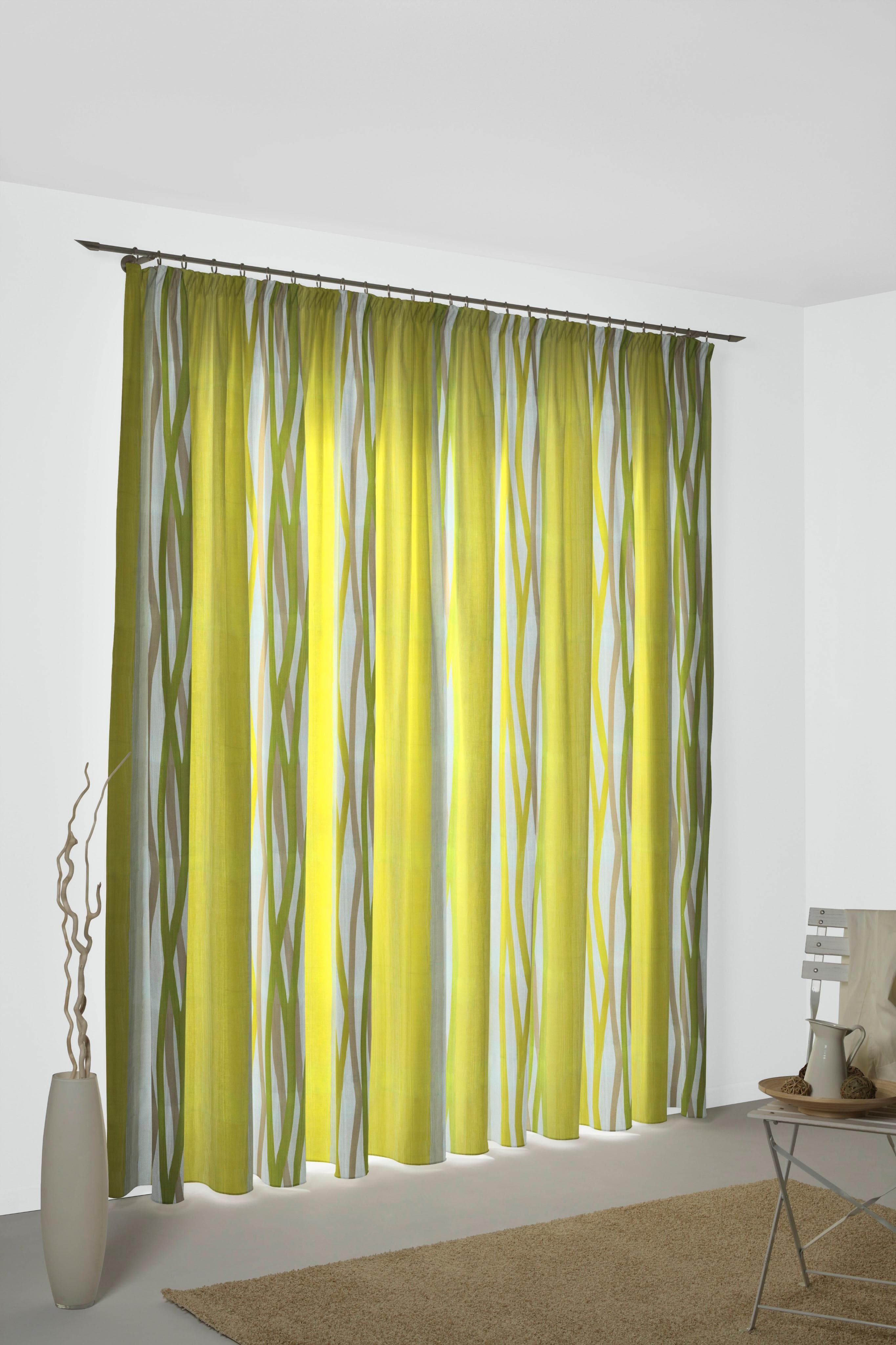 Vorhang WIRTH Brooklyn Grün Jacquard Polyester