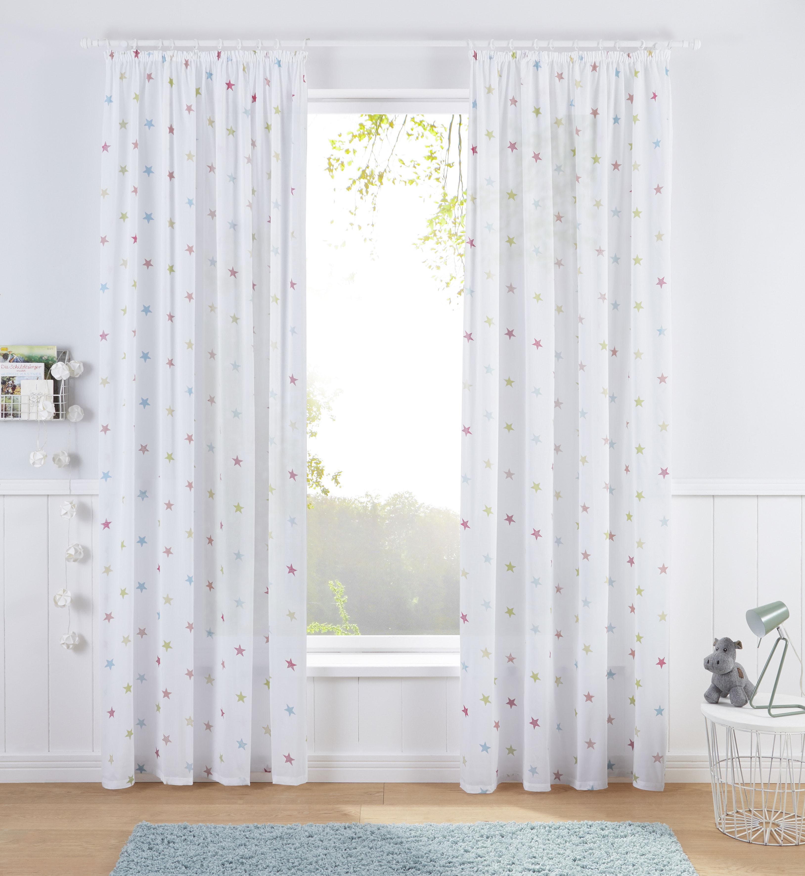 My Home Gardine Stern Kräuselband Bio-Baumwolle