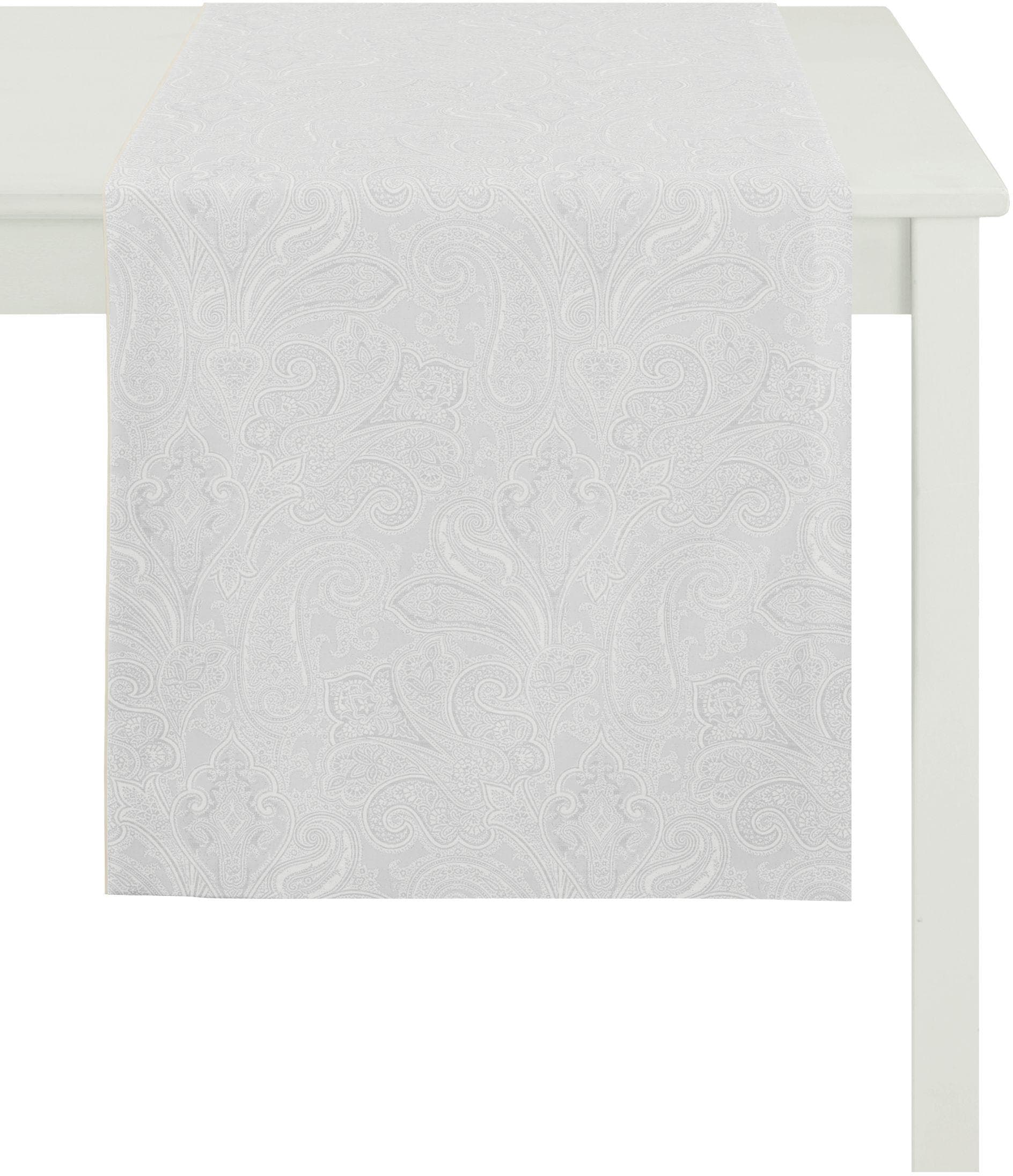 APELT Tischdecke 3313 Indian Summer Grau Jacquard Paisley