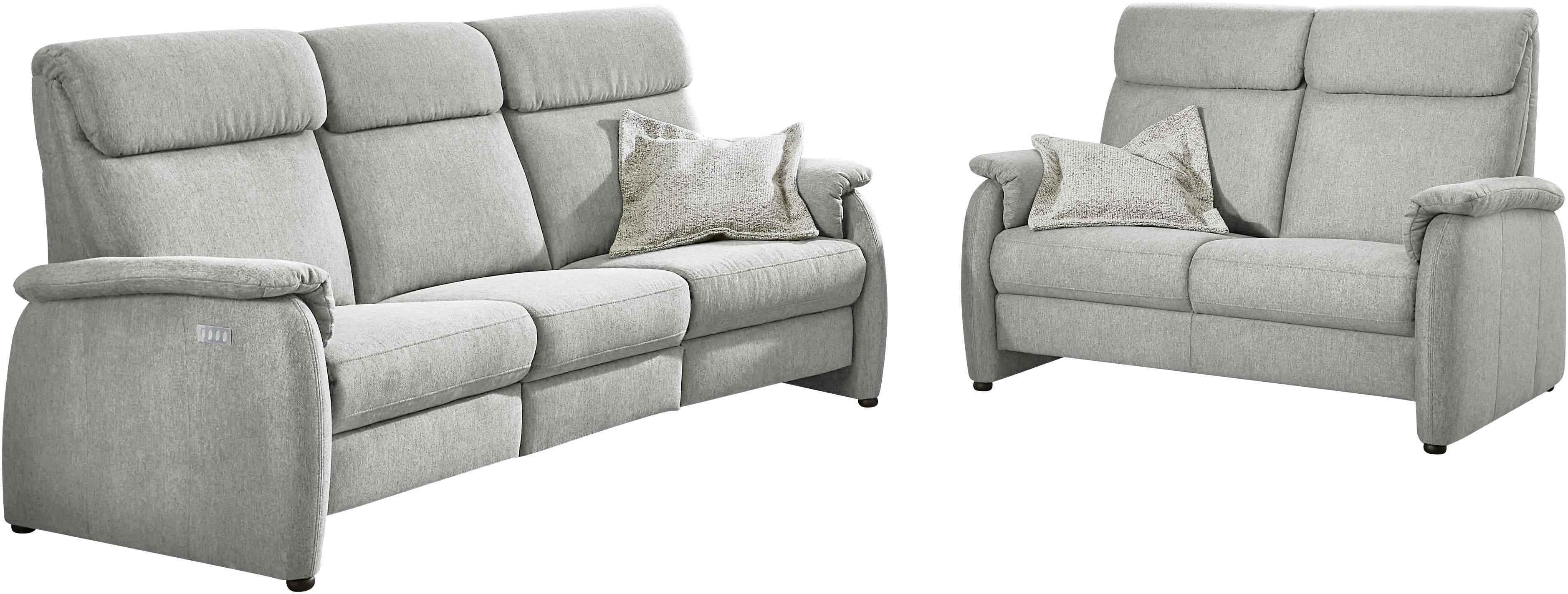 HOME AFFAIRE Polstergarnitur Turin 2,5- & 3-Sitzer mit Relaxfunktion grau