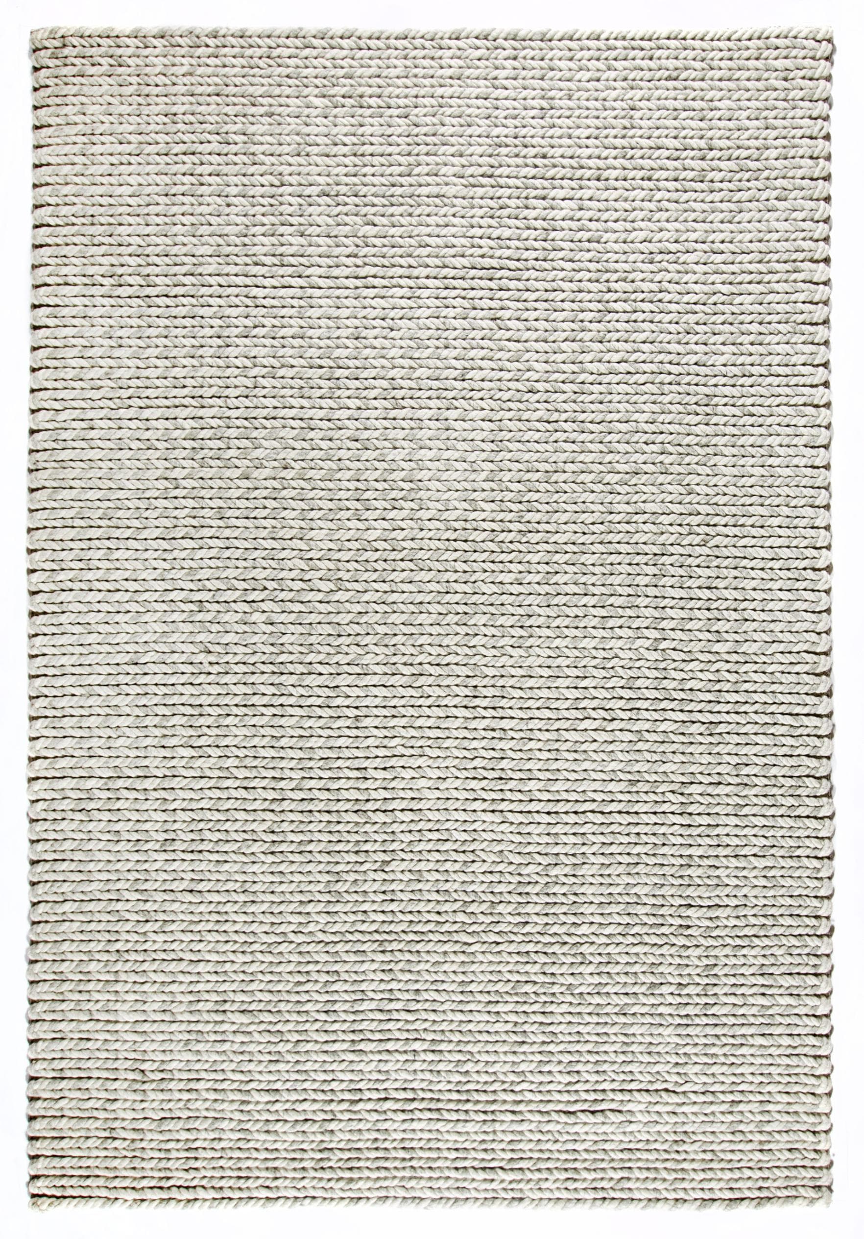 Handgewebter Teppich in Grau, Viskose und Wolle