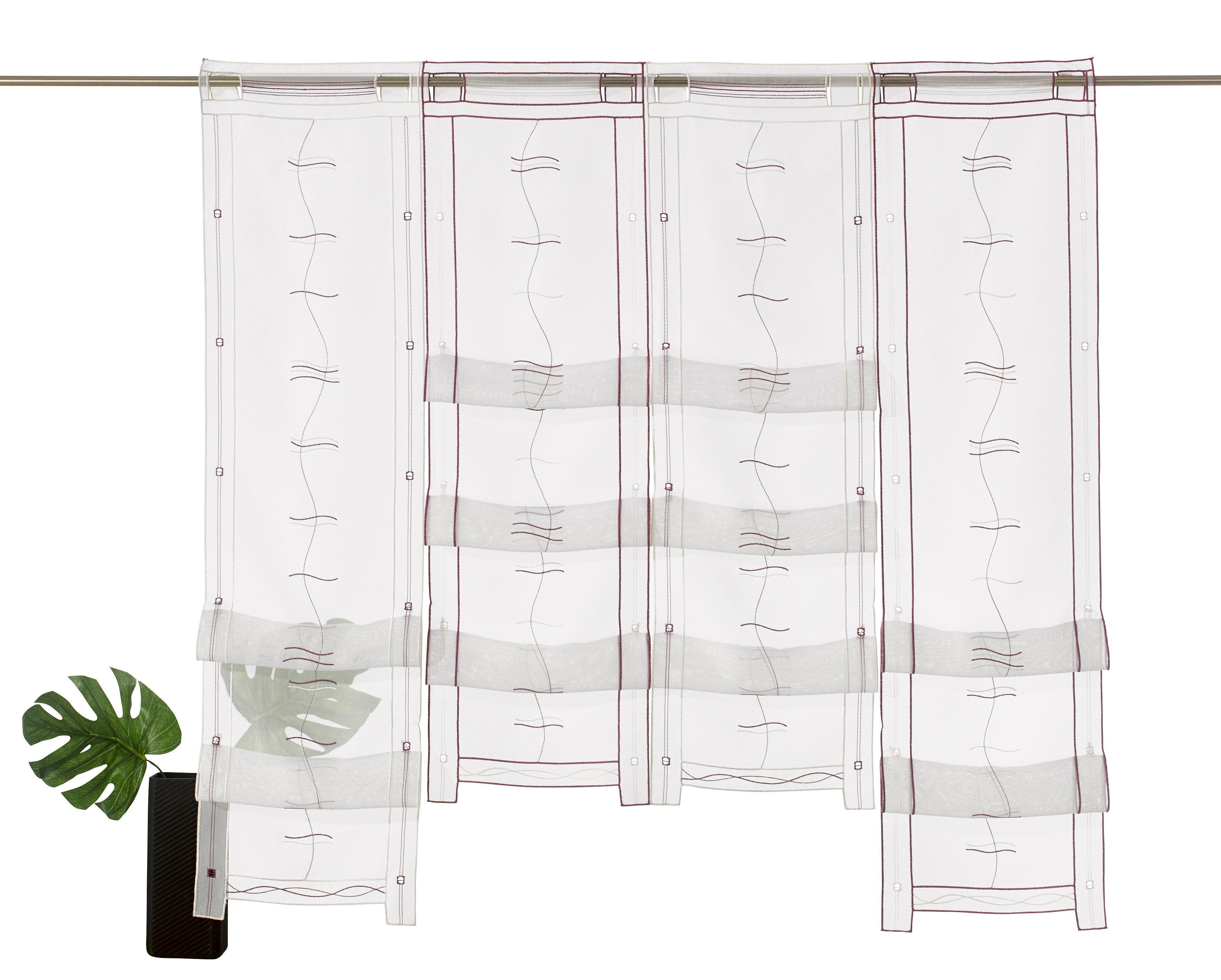 Weckbrodt Selina Scheibengardine: Transparente Voile Gardine mit Stickerei