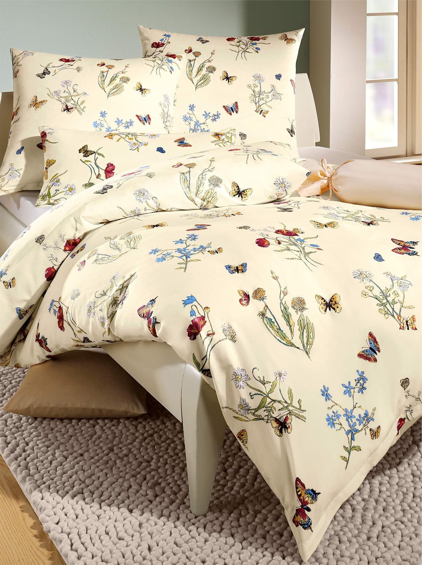 Bettwäsche BIERBAUM Gr. 2, beige, 100% Baumwolle, Feinbiber
