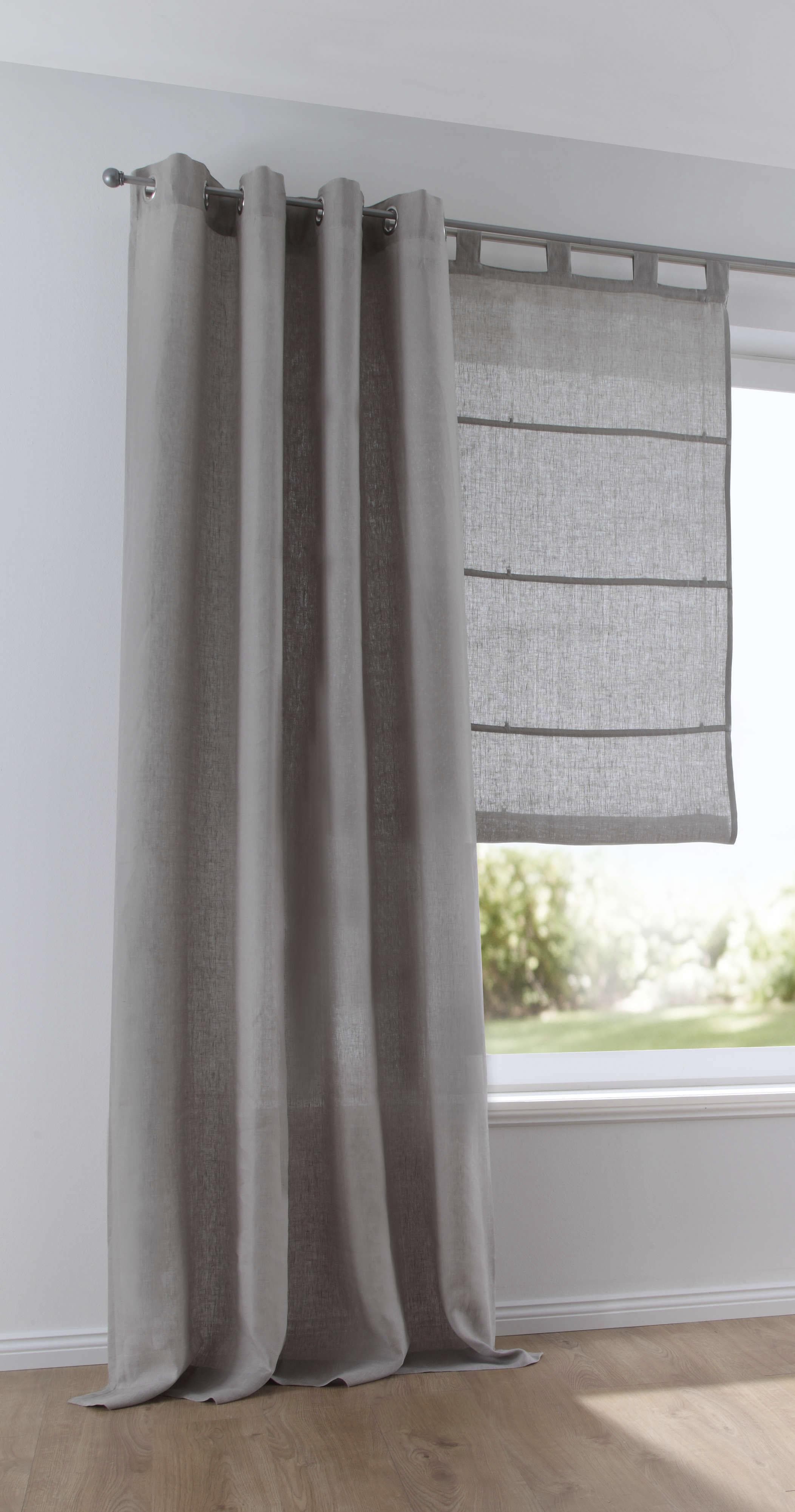 Kutti Metis Leinen Vorhang - Blickdicht, Einfarbig, Pflegeleicht