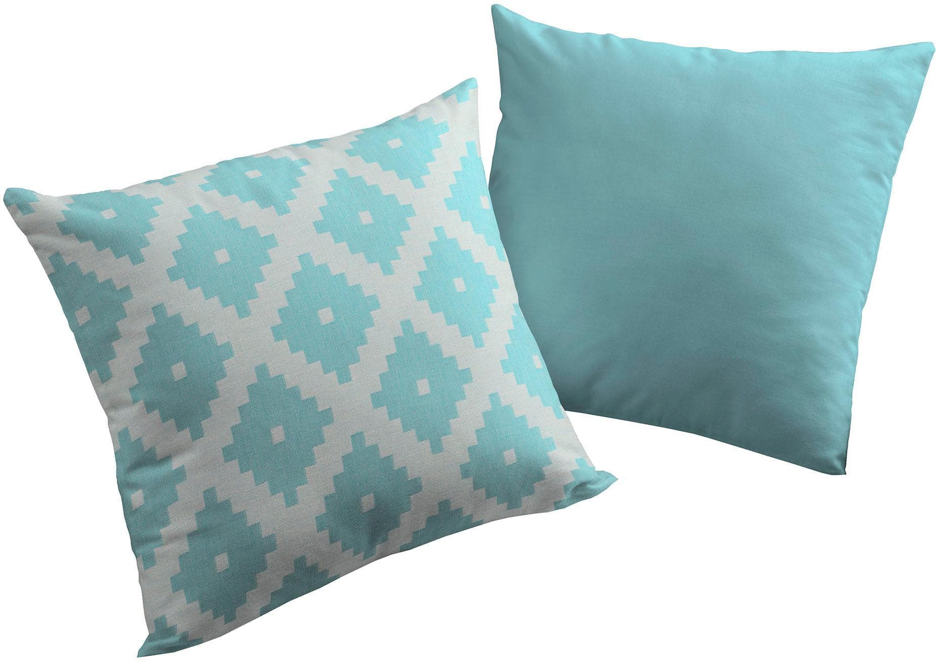ADAM Dekokissen Maroccan Shiraz Türkis Karomuster Wendekissen