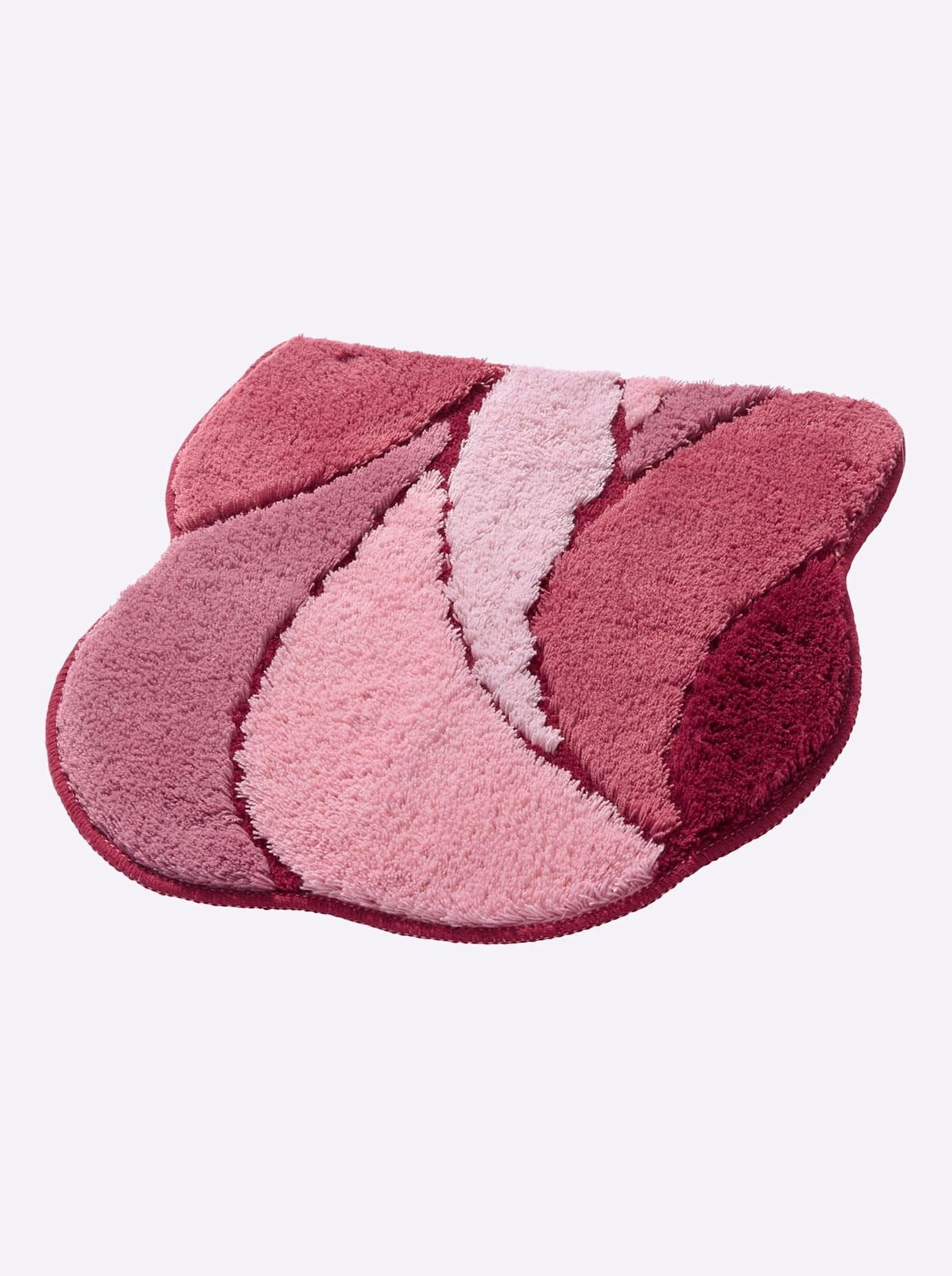Badematte HAGEMANN Gr. 4, rosa, WC-Vorleger wellenförmig 50x50cm