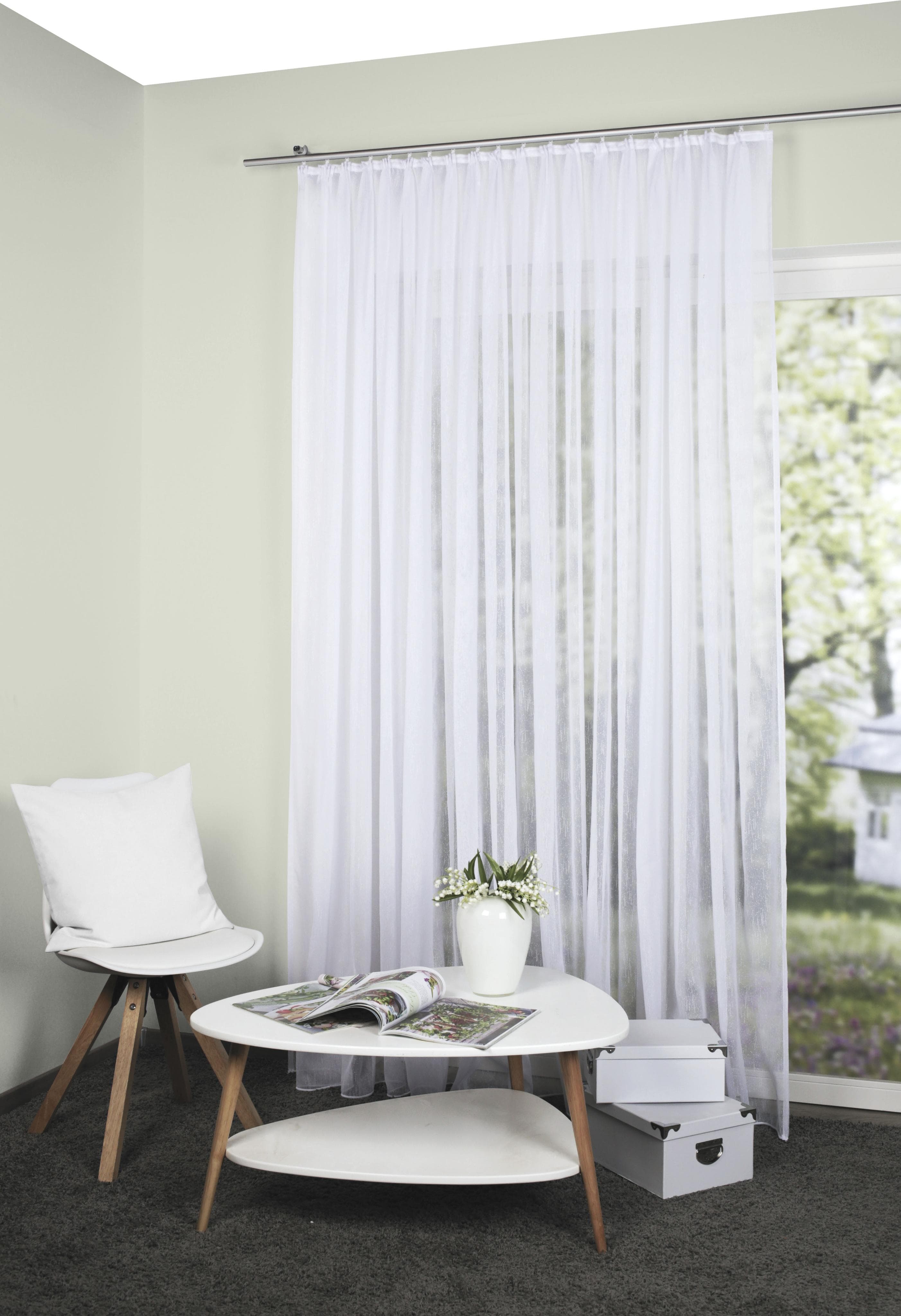 Schmidt Gard Vorhang FLAMIO: Transparenter Polyester-Fertigstore in Weiß