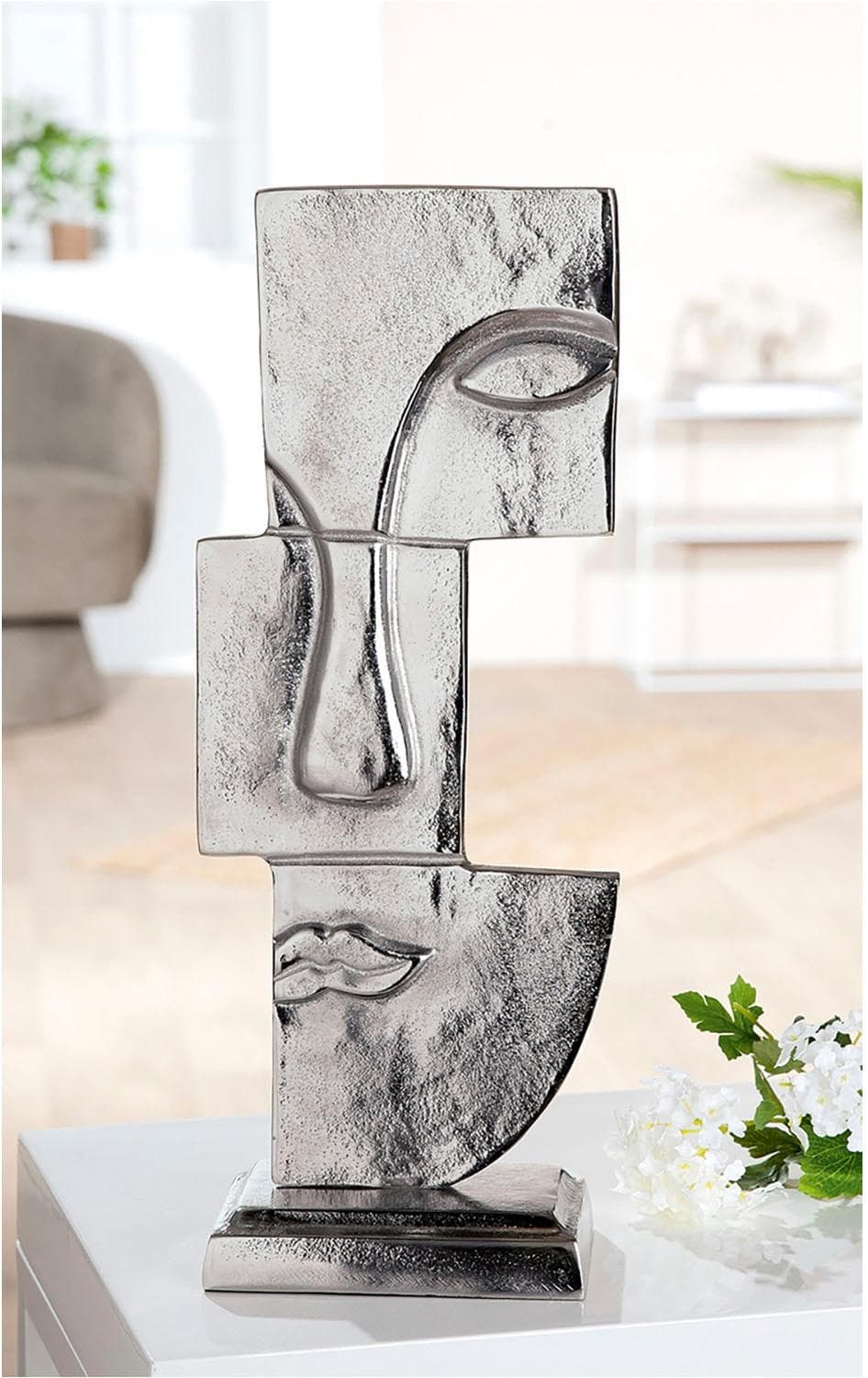 CASABLANCA BY GILDE Fantasy-Figur Skulptur Small Lips Silber Aluminium