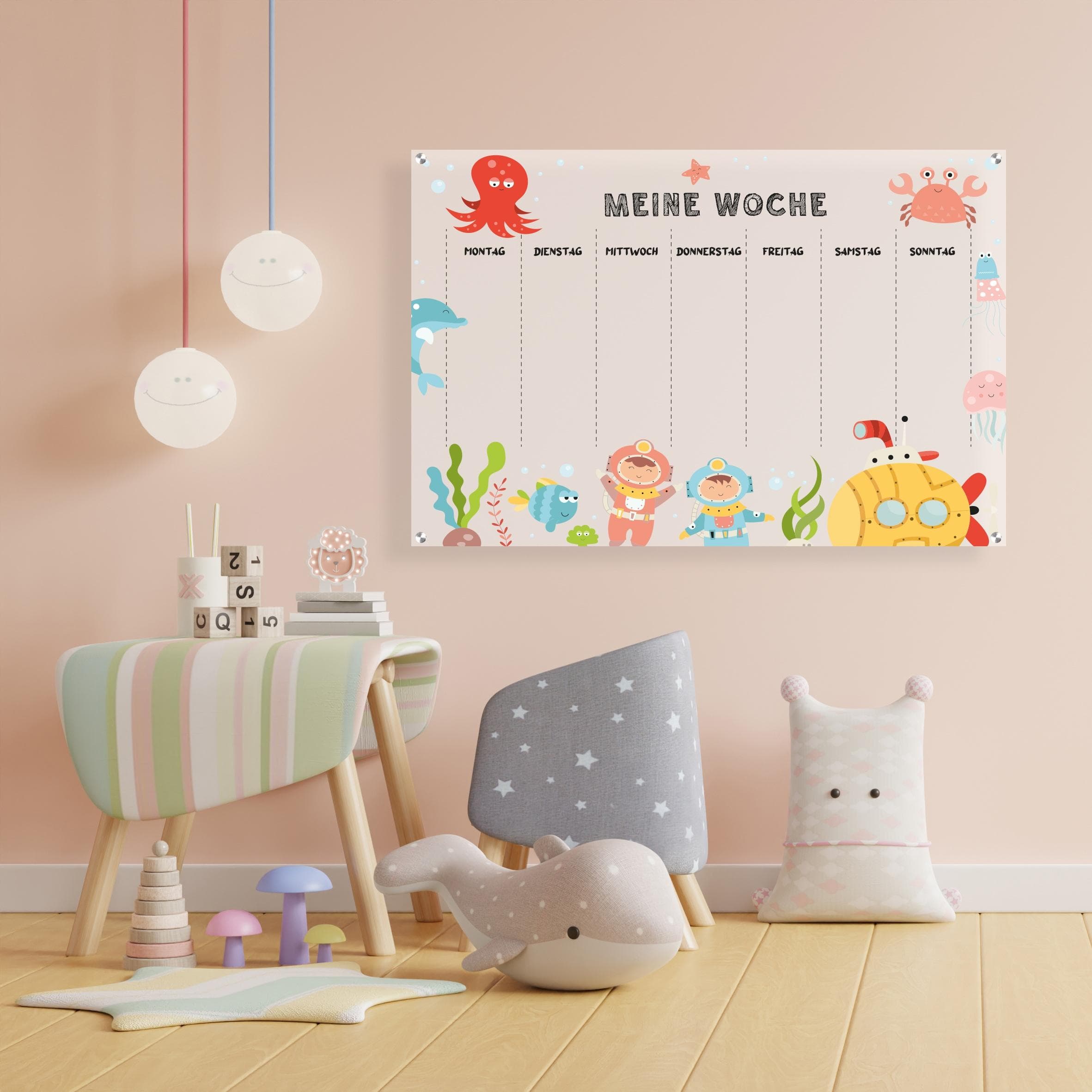 QUEENCE Kids Edition Wandplaner bunt Acrylglas