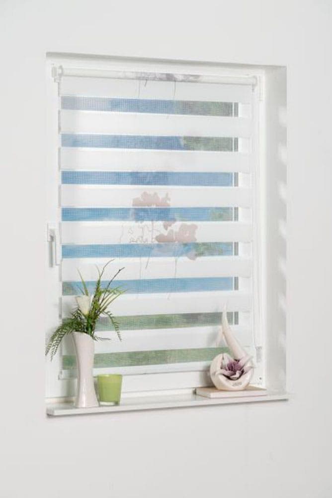 K-HOME Doppelrollo Delphi Grau Polyester Klemmfix