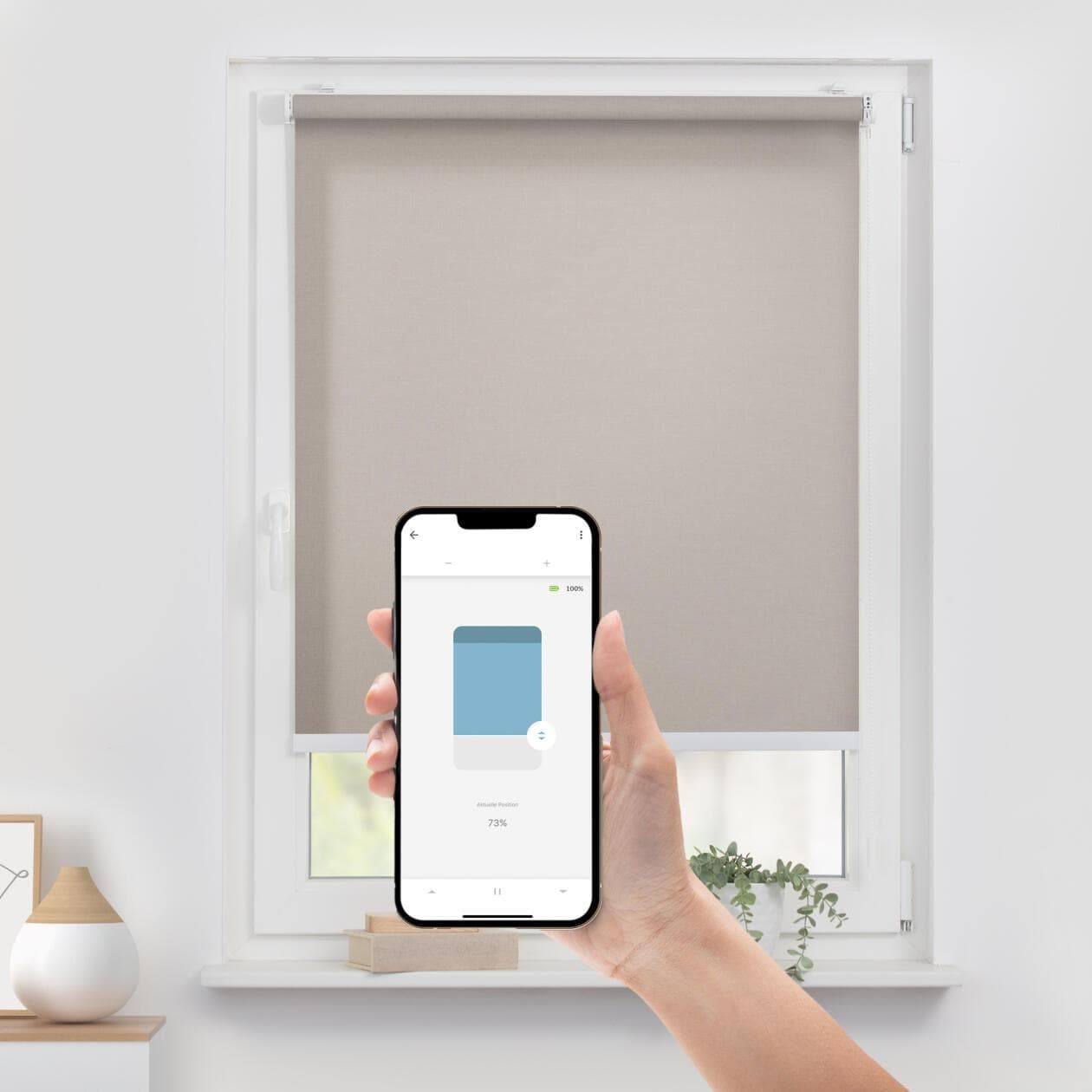 Rollo LICHTBLICK ORIGINAL Braun 60x190cm Bluetooth Klemmfix