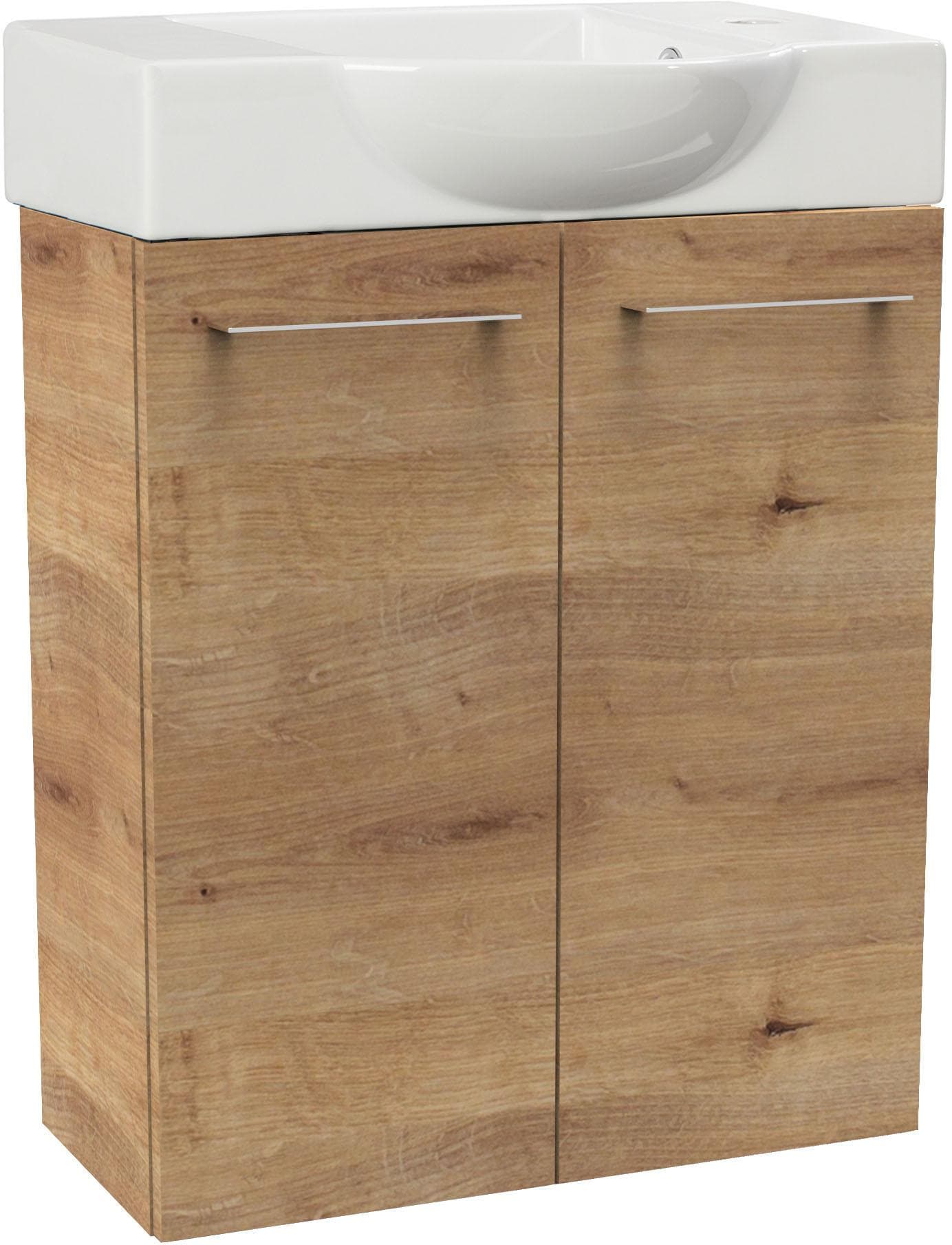 FACKELMANN SBC Gäste-WC-Set 2-teilig 55 cm Braun hell Keramik