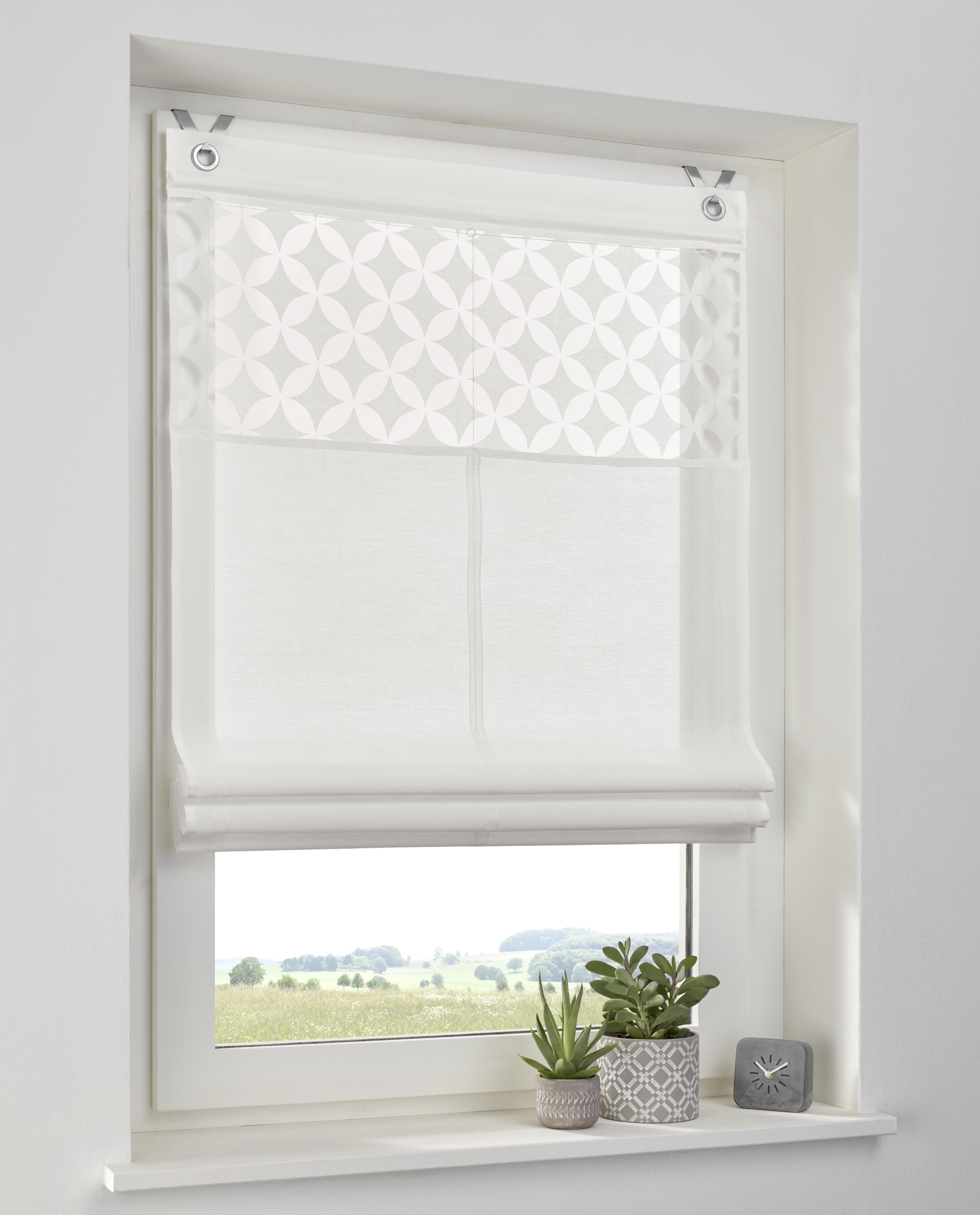 Kutti Raffrollo Jessy mit Ösen, halbtransparent, weiß