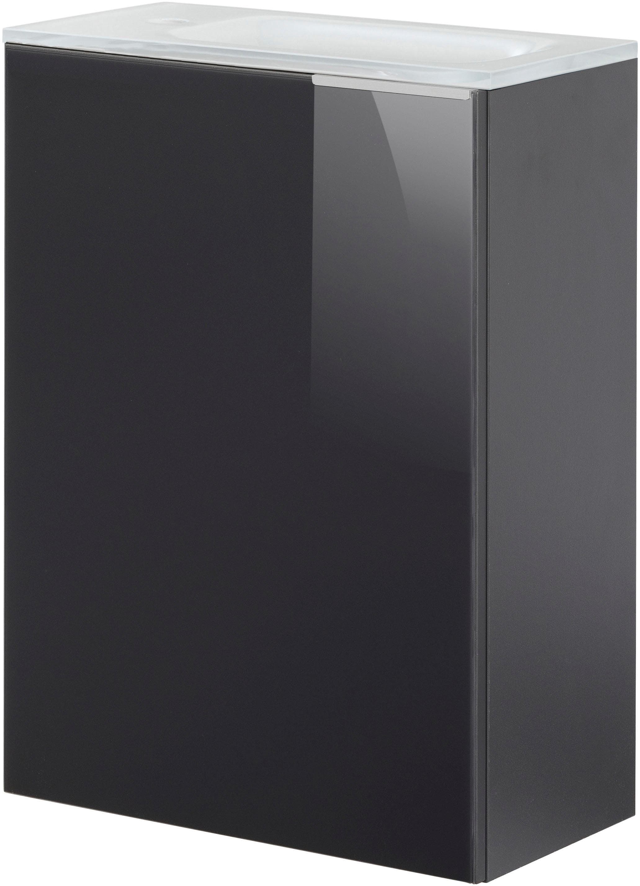 Waschtisch FACKELMANN SBC Anthrazit Matt Glas Holzwerkstoff