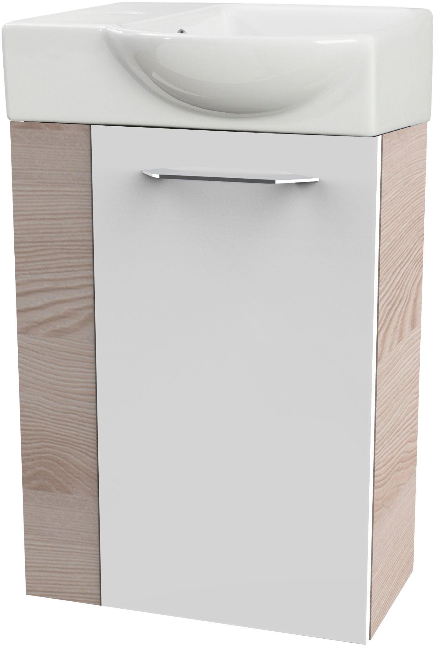 Waschtisch FACKELMANN SBC Braun/Weiß Holzwerkstoff