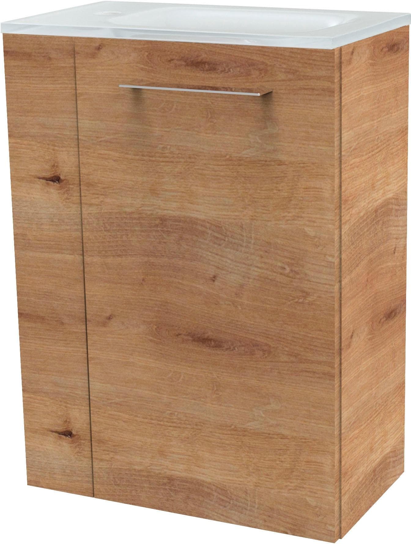 Waschtisch FACKELMANN SBC Braun Glas Holzwerkstoff