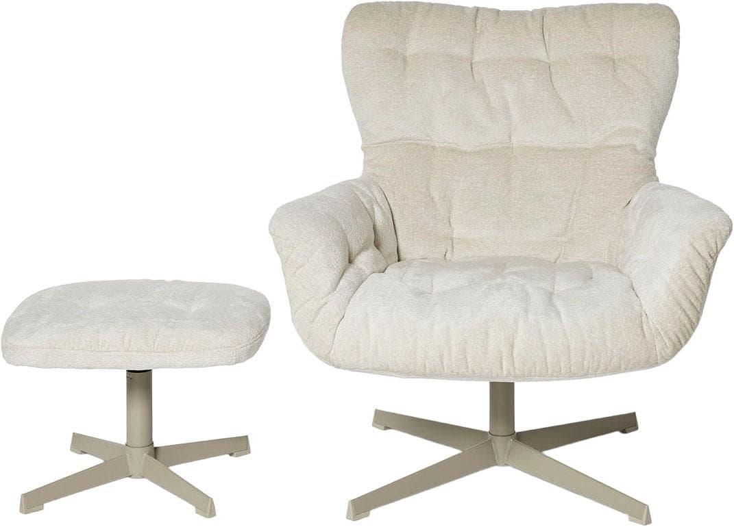 Jahnke Loungesessel Cosy Twist Plus creme mit Hocker