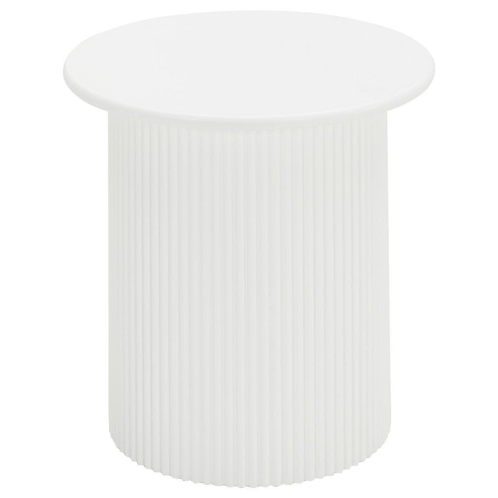Xora Beistelltisch Weiß Rund Holzwerkstoff