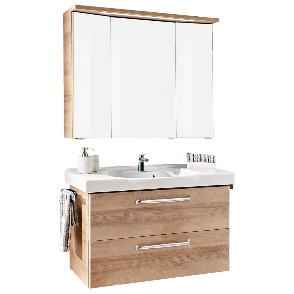 Badezimmer-Set aus Holzwerkstoff und Metall