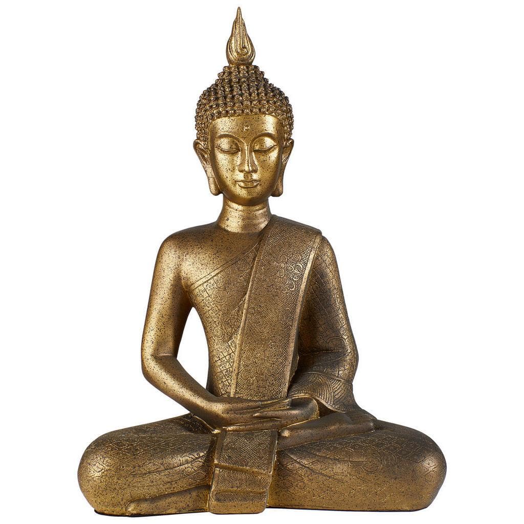 Buddha-Figur Bronze Kunststoff