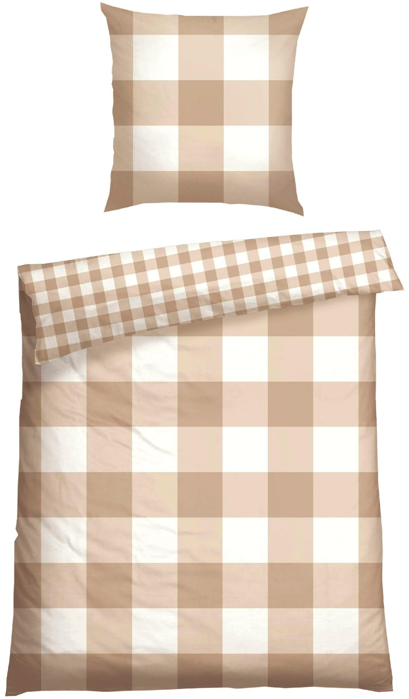 Schiesser Wendebettwäsche Melvin: Weiche Baumwolle mit Karos & Renforcé Qualität