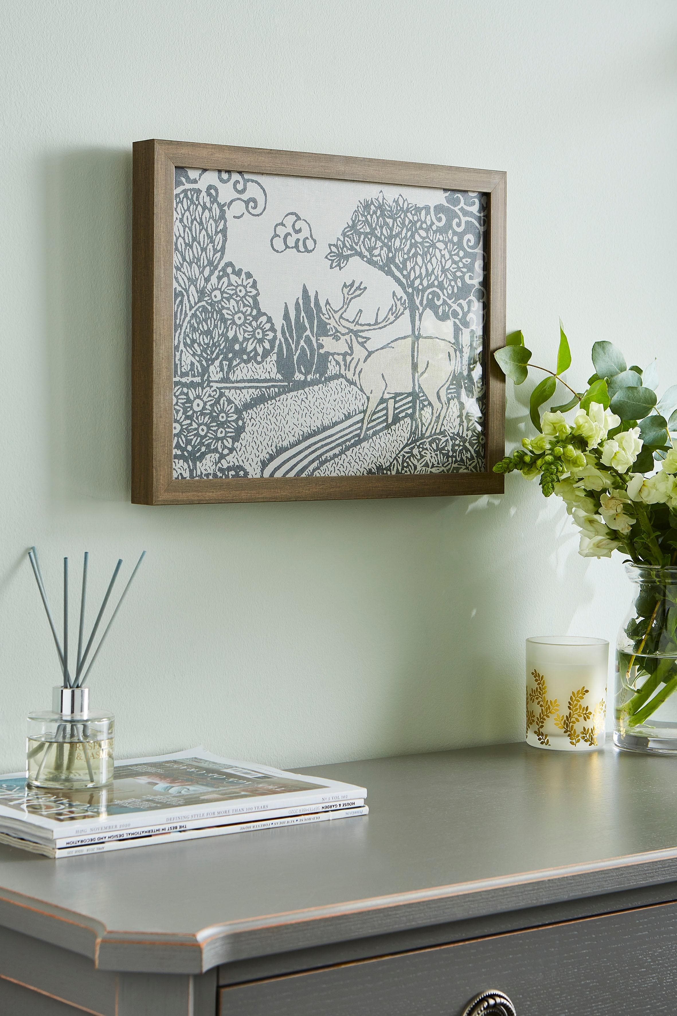 Laura Ashley Trecastle Wandbild Schwarz Braun 40x30cm