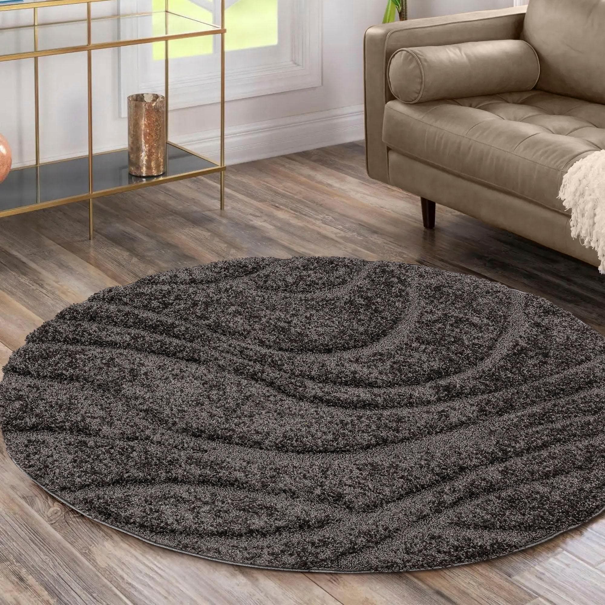 SANAT Hochflor-Teppich Luxus 3503 Grau Rund