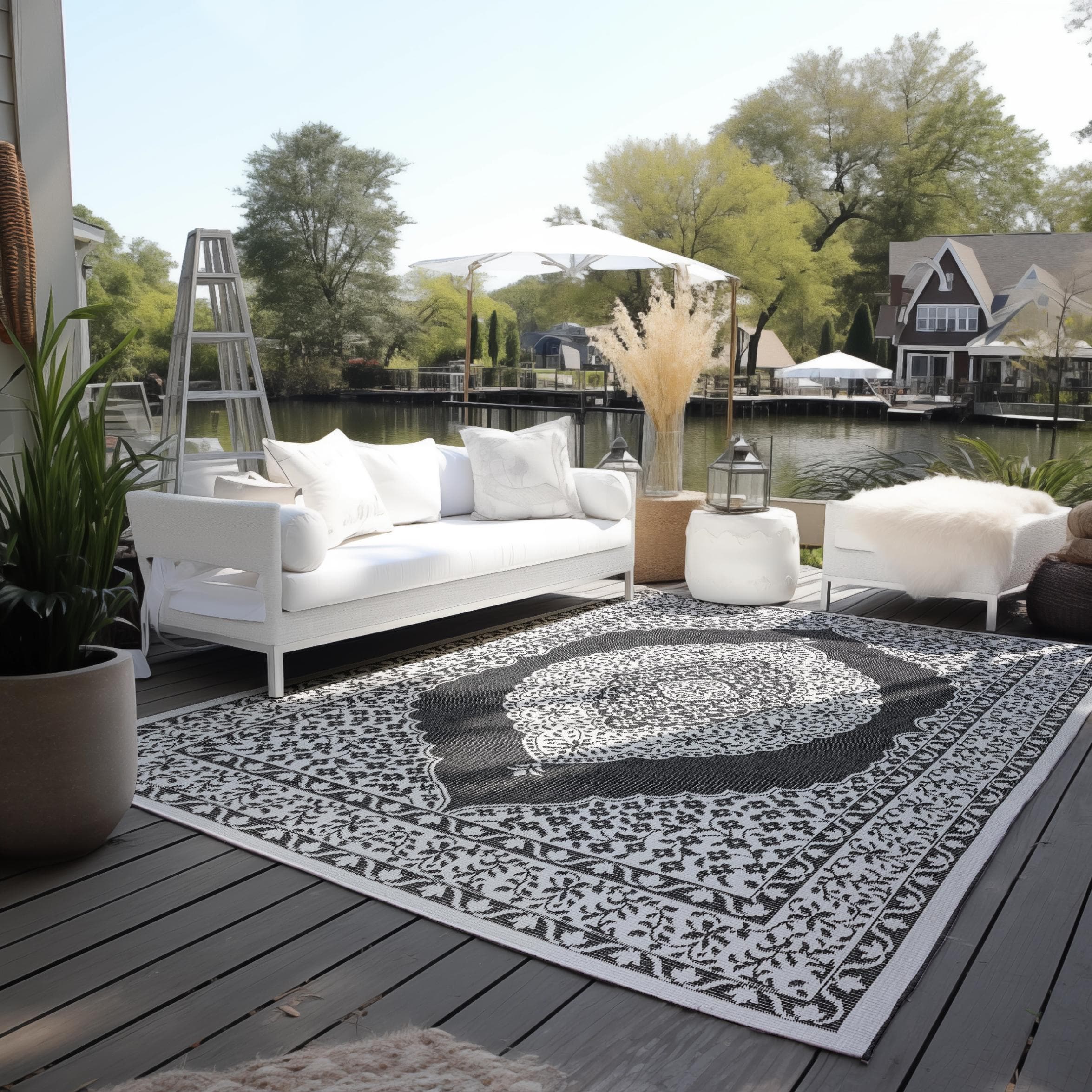 ELLE DECORATION Wendeteppich Schwarz Modern Polypropylen