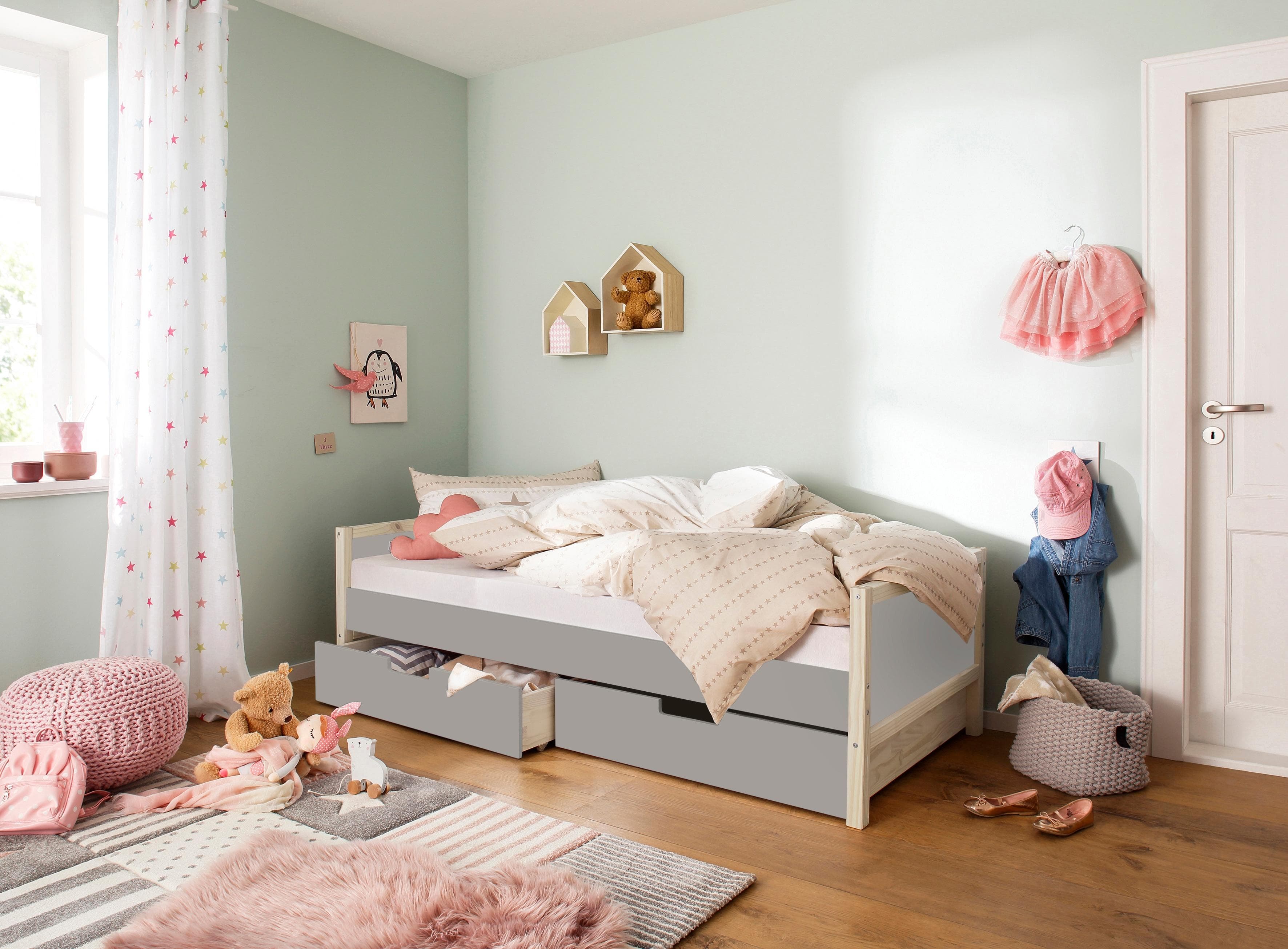 Bettschubkasten OTTO HOME Janne grau Kiefernholz und MDF