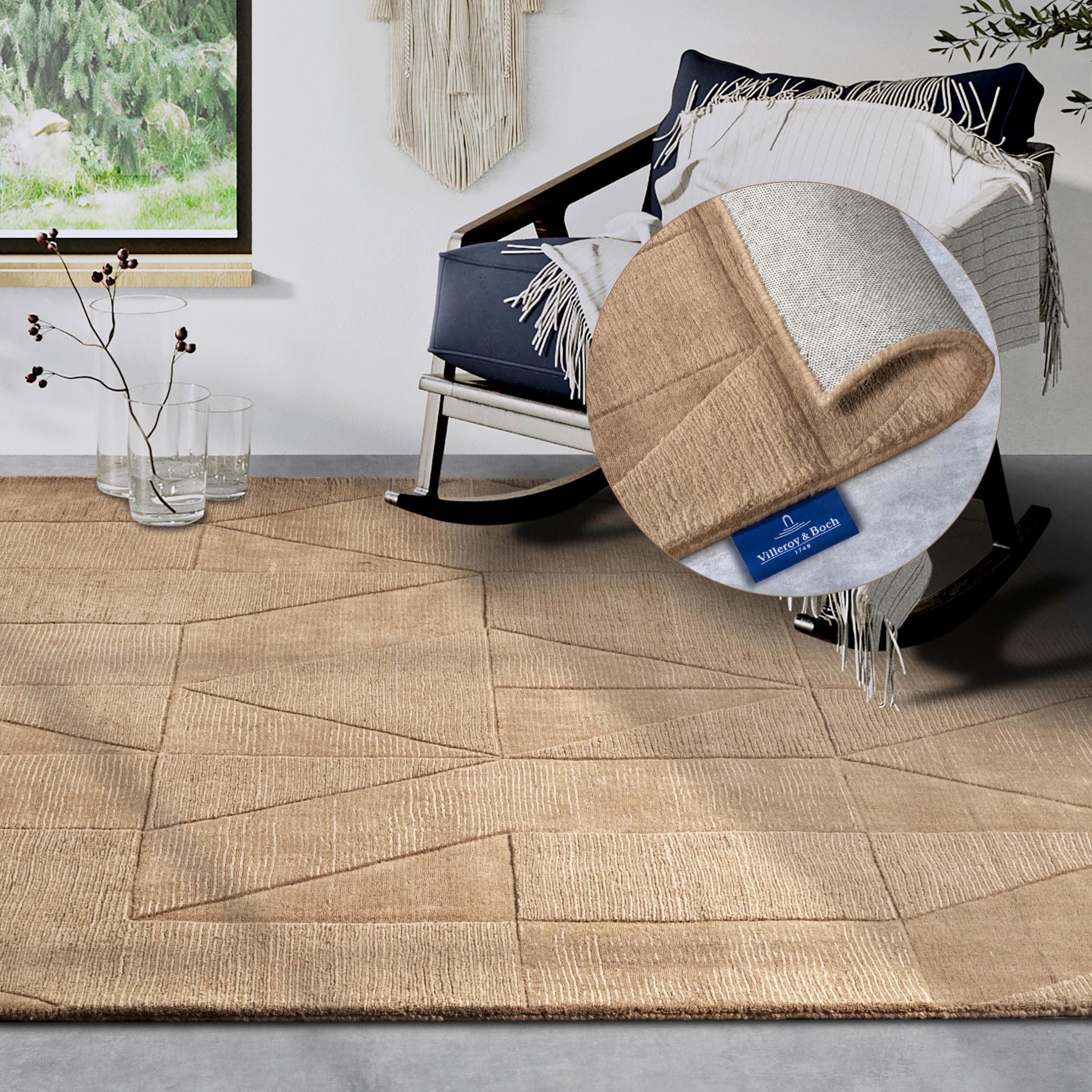 Villeroy & Boch Wollteppich Ursule Beige Geometrisches Muster