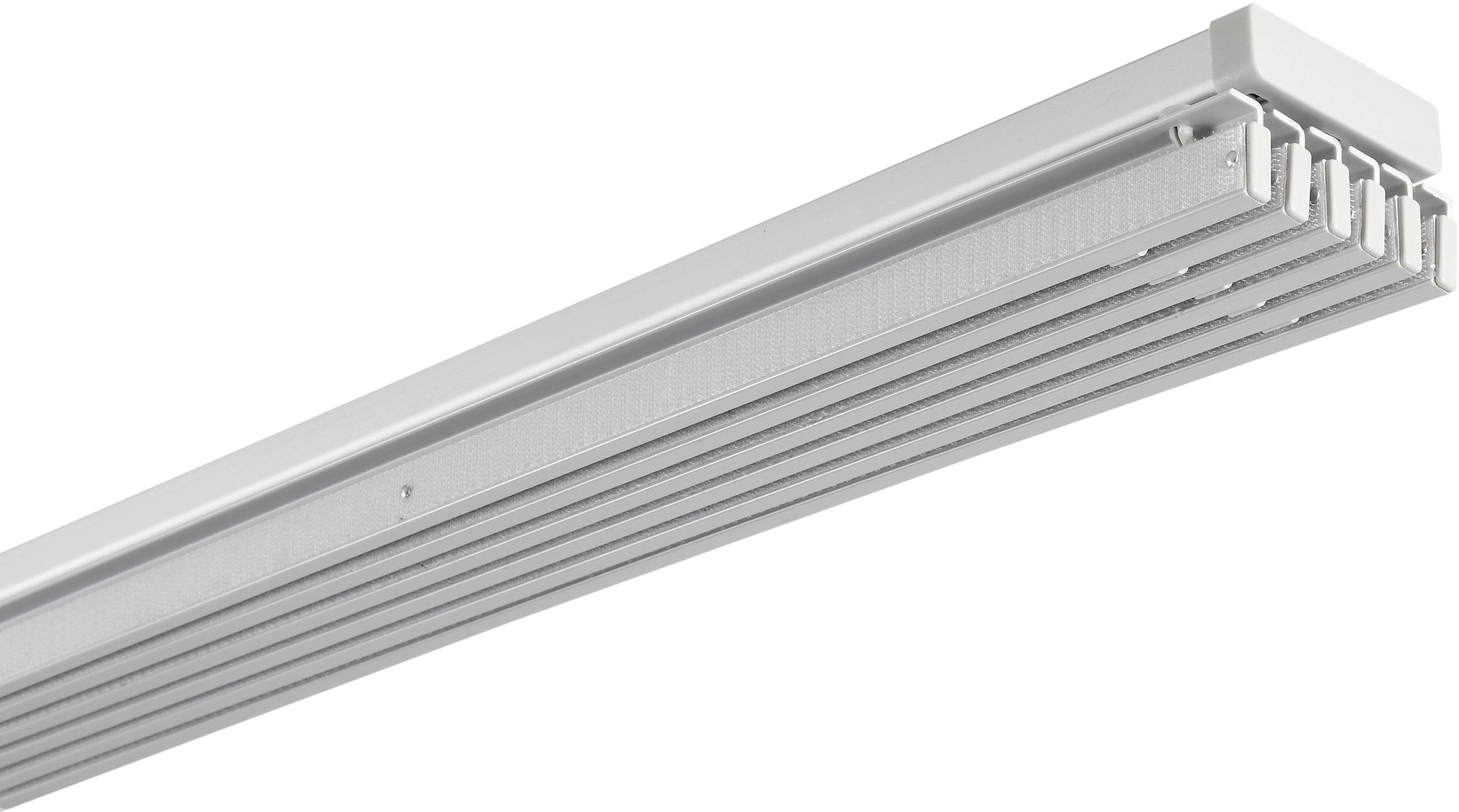 GARDINIA Flächenvorhangschiene Emia Komplett Set 3-läufig Aluminium Grau