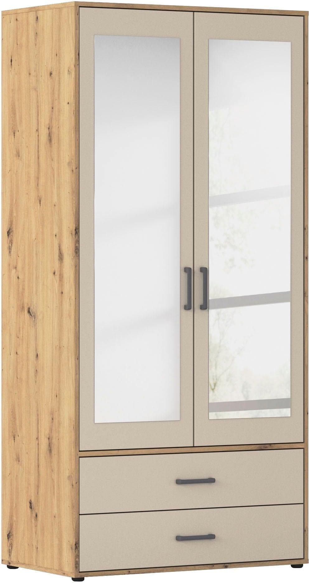 Drehtürenschrank RAUCH Kleiderschrank Garderobe Wäscheschrank Voyager Beige Eiche Artisan