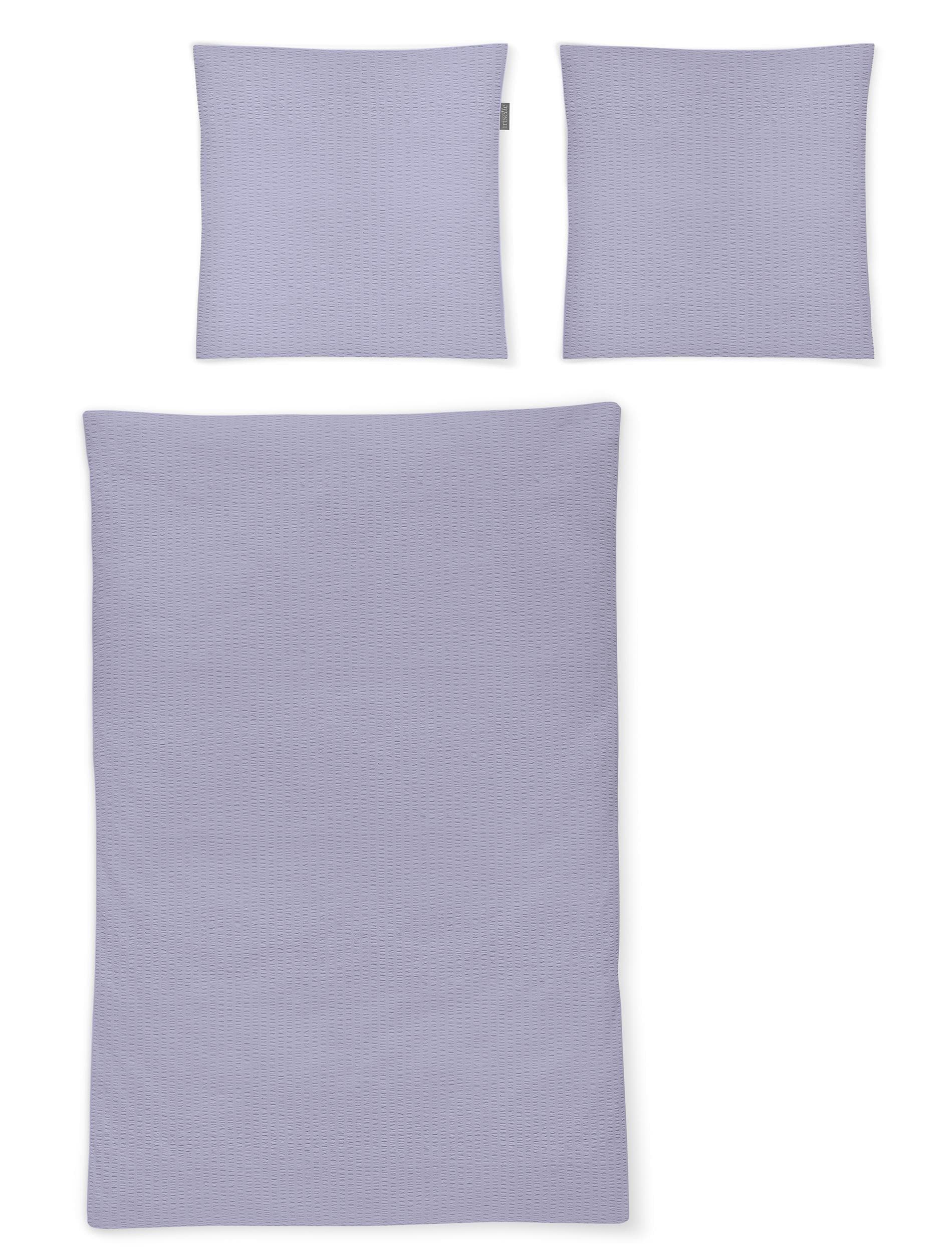 Pflegeleichte Seersucker Bettwäsche in Lila und Violett