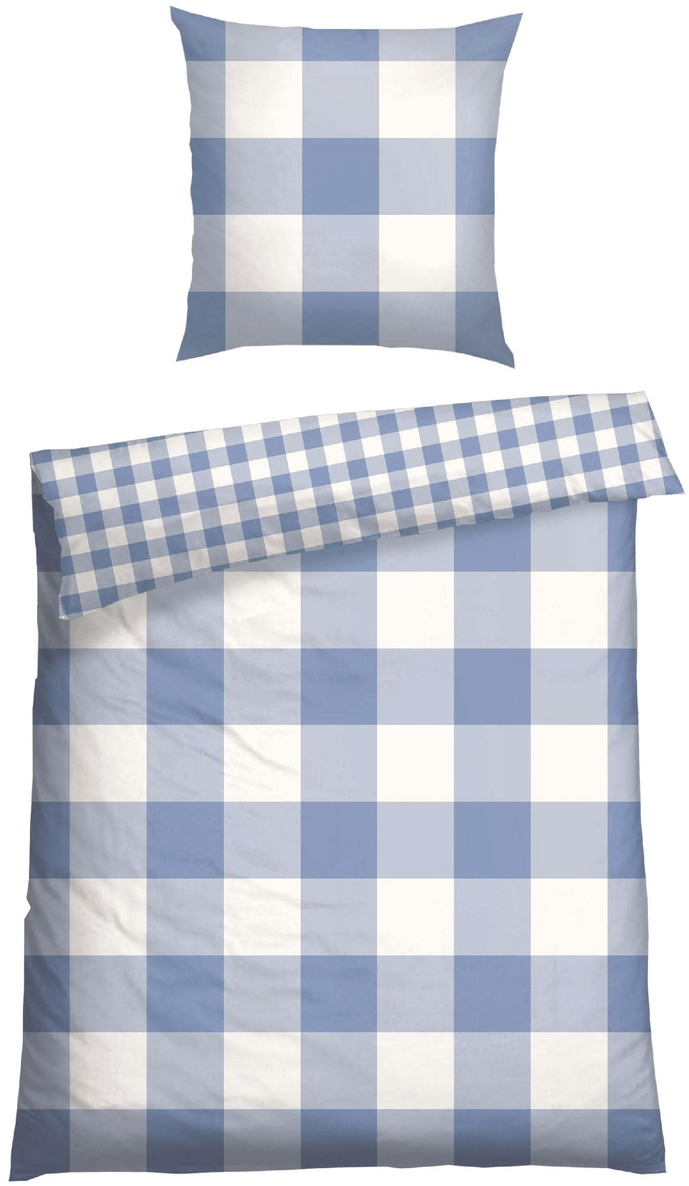 Schiesser Wendebettwäsche Melvin: Weiche Baumwolle mit Karos, Renforcé