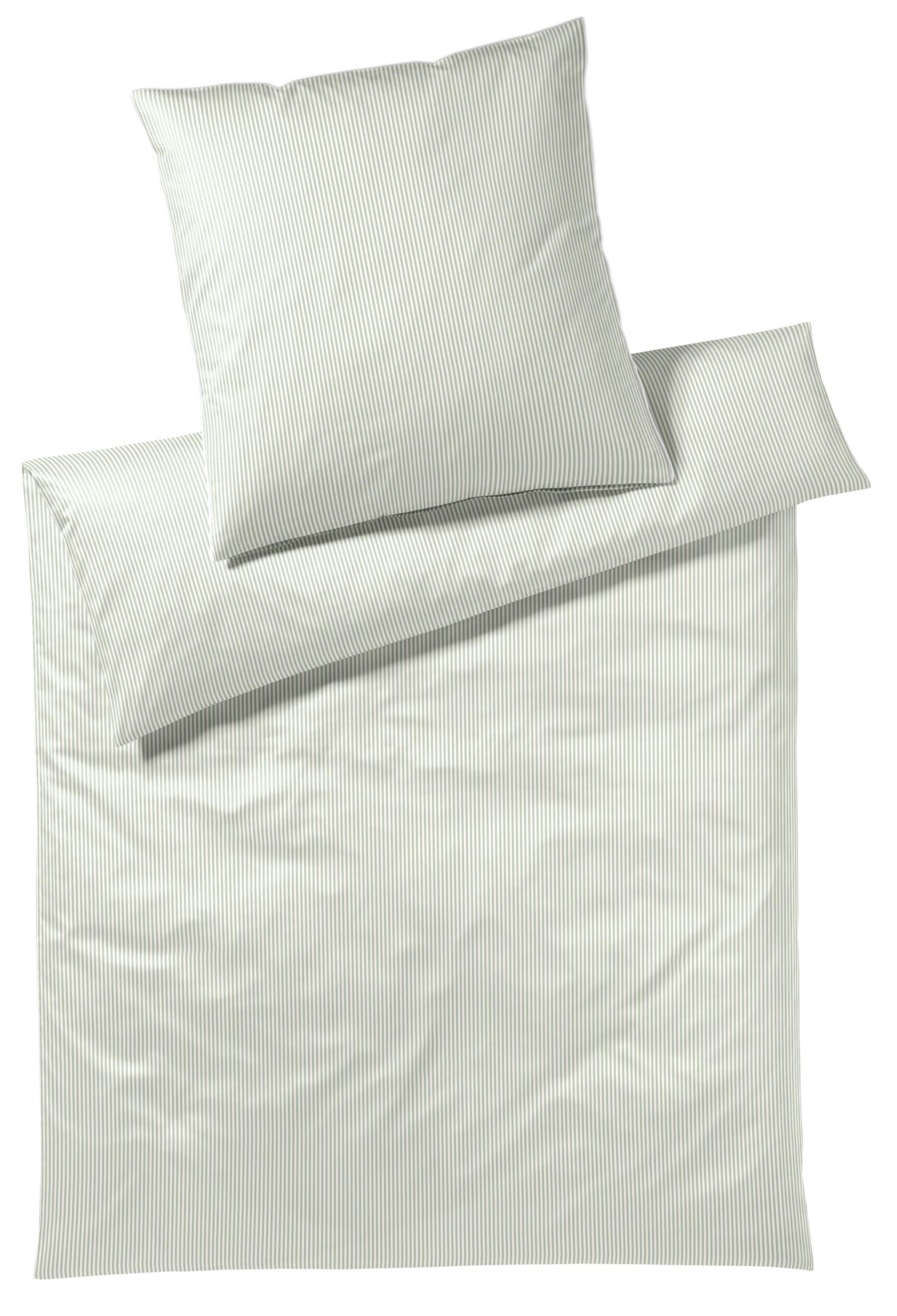Bettwäsche Hamburger Streifen Pistazie Mako-Satin