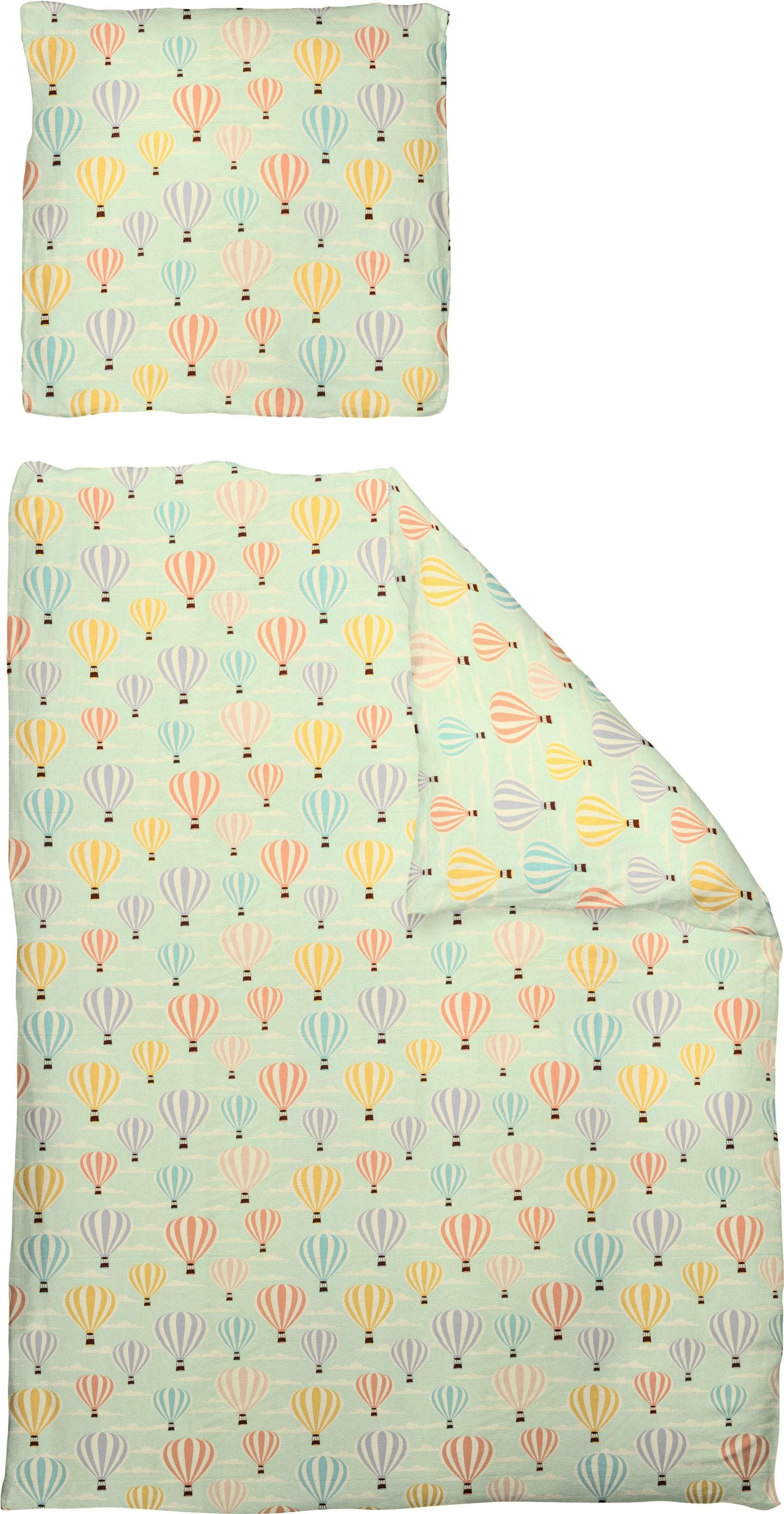 Kinderbettwäsche im Ballon-Design aus Baumwolle und Bio-Baumwolle