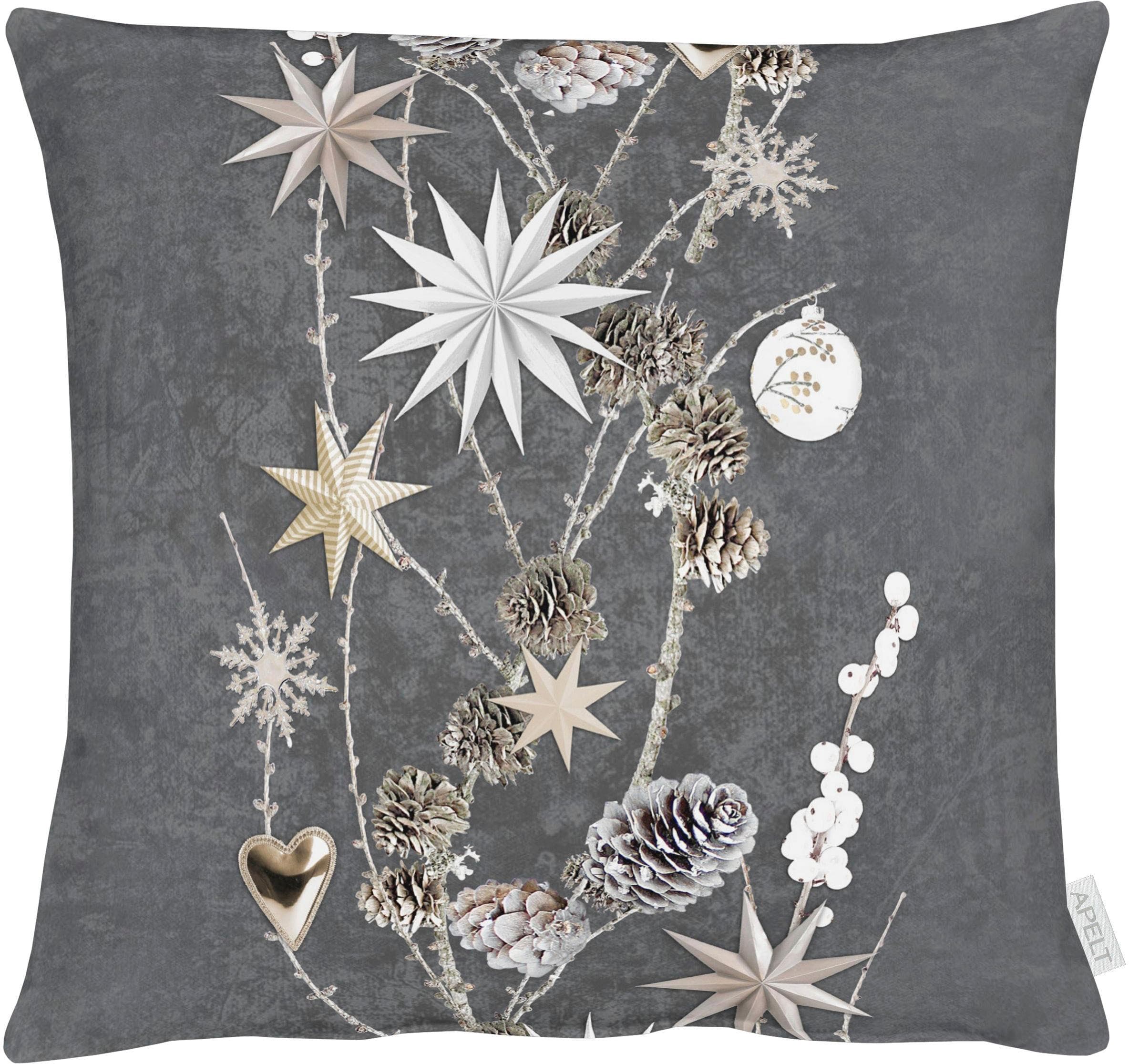 Apelt Kissenhülle 46x46 cm Grau Wintermotiv Baumwolle