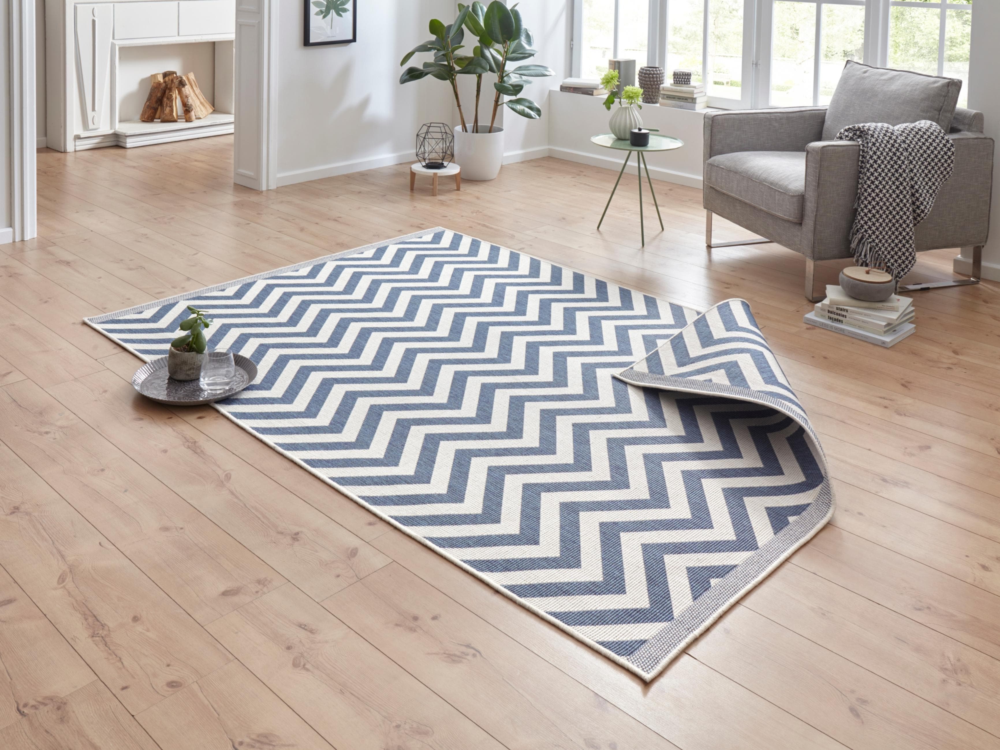 NORTHRUGS Palma Wendeteppich Blau In- & Outdoor