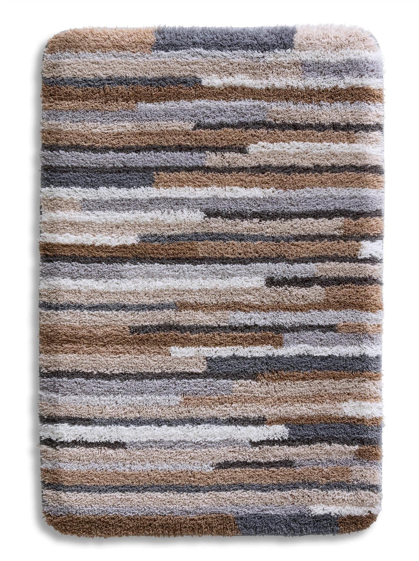 Badematte HAGEMANN Gr. 5 Beige Quadratisch Gestreift