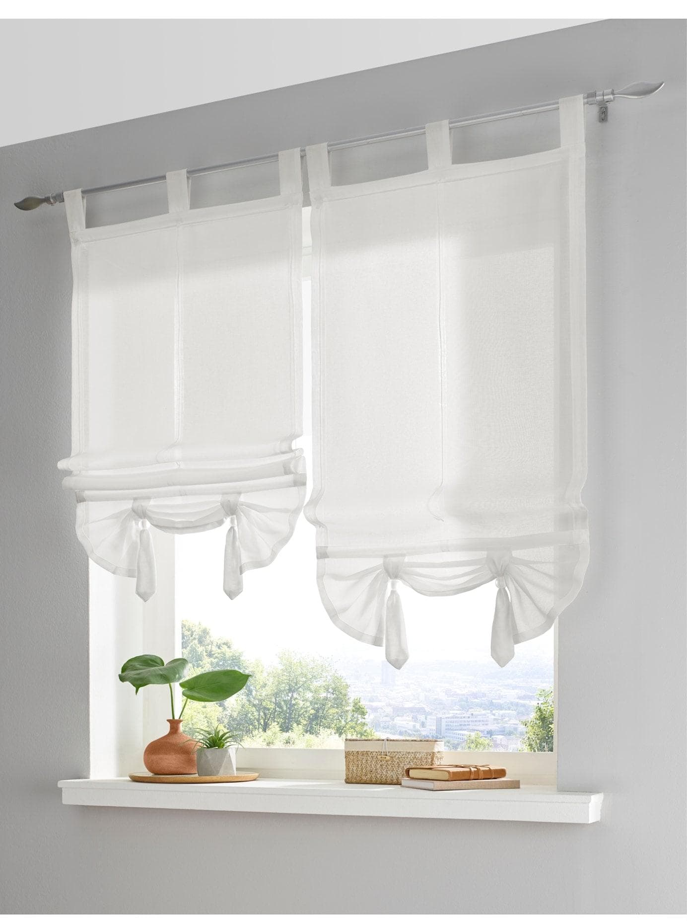 Raffrollo HEINE HOME Weiß Baumwoll-Optik
