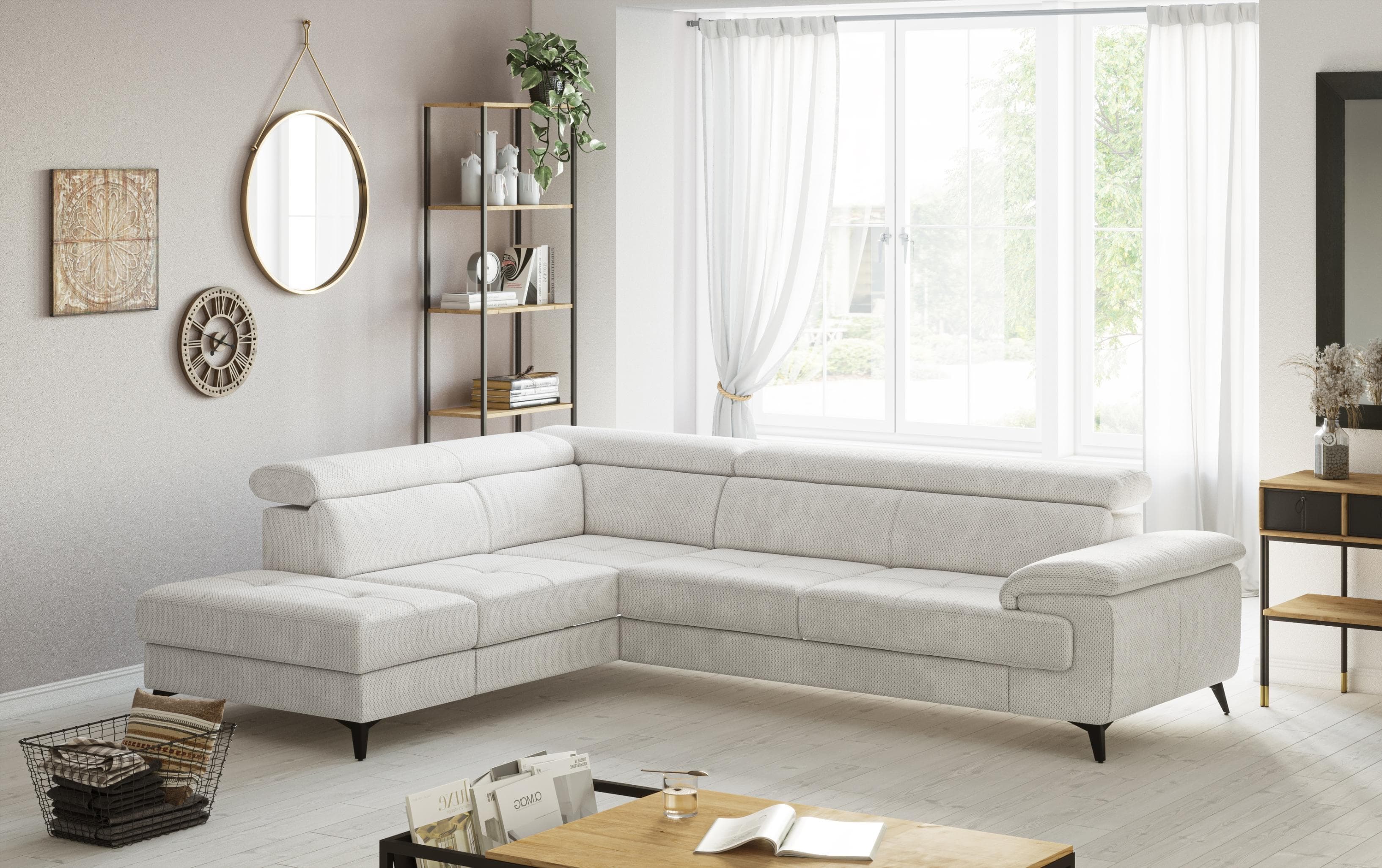 COTTA Ecksofa Astra L-Form Creme