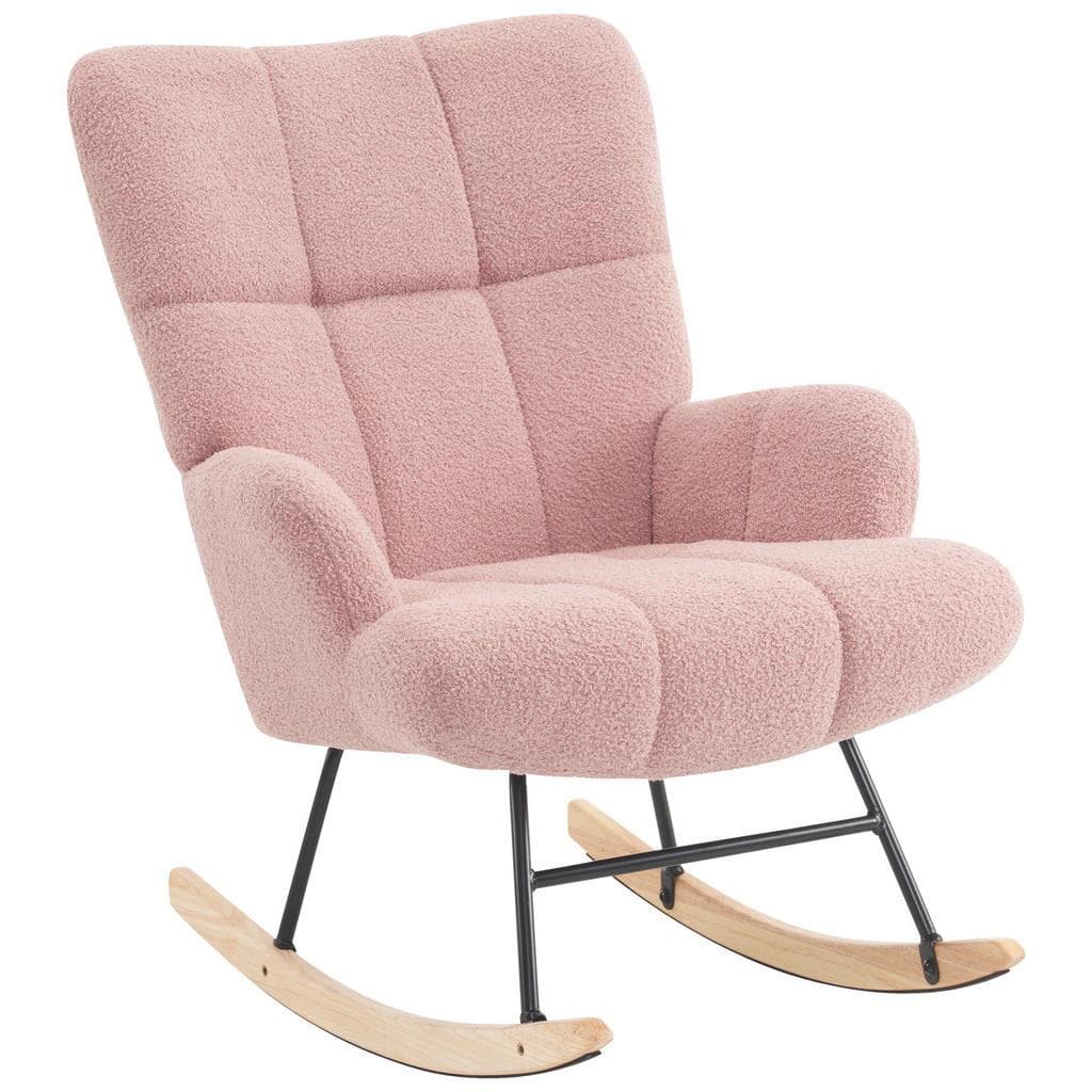 P & B Schaukelstuhl Rosa Holz Metall