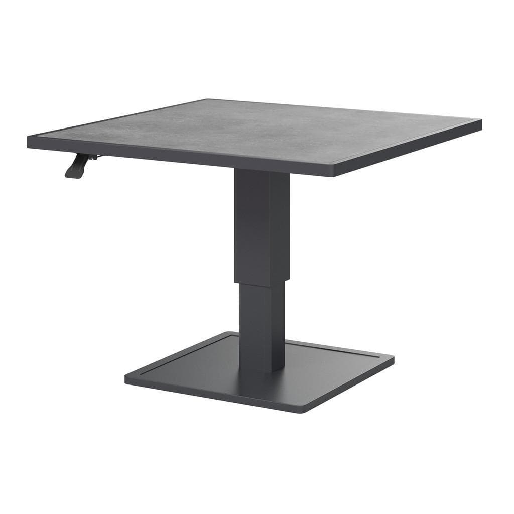 Ambia Garden Loungetisch Dunkelgrau Metall Glas Quadratisch