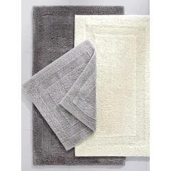 Badematte Cawö grau 100% Baumwolle Rahmen-Optik