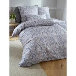 Edle Satin Bettwäsche-Garnitur in Blau