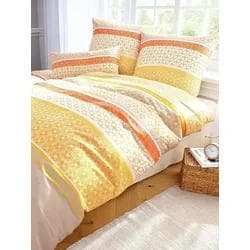 Bettwäsche-Garnitur Sommerfarben Streifen Grafisch Gelb Baumwoll-Satin