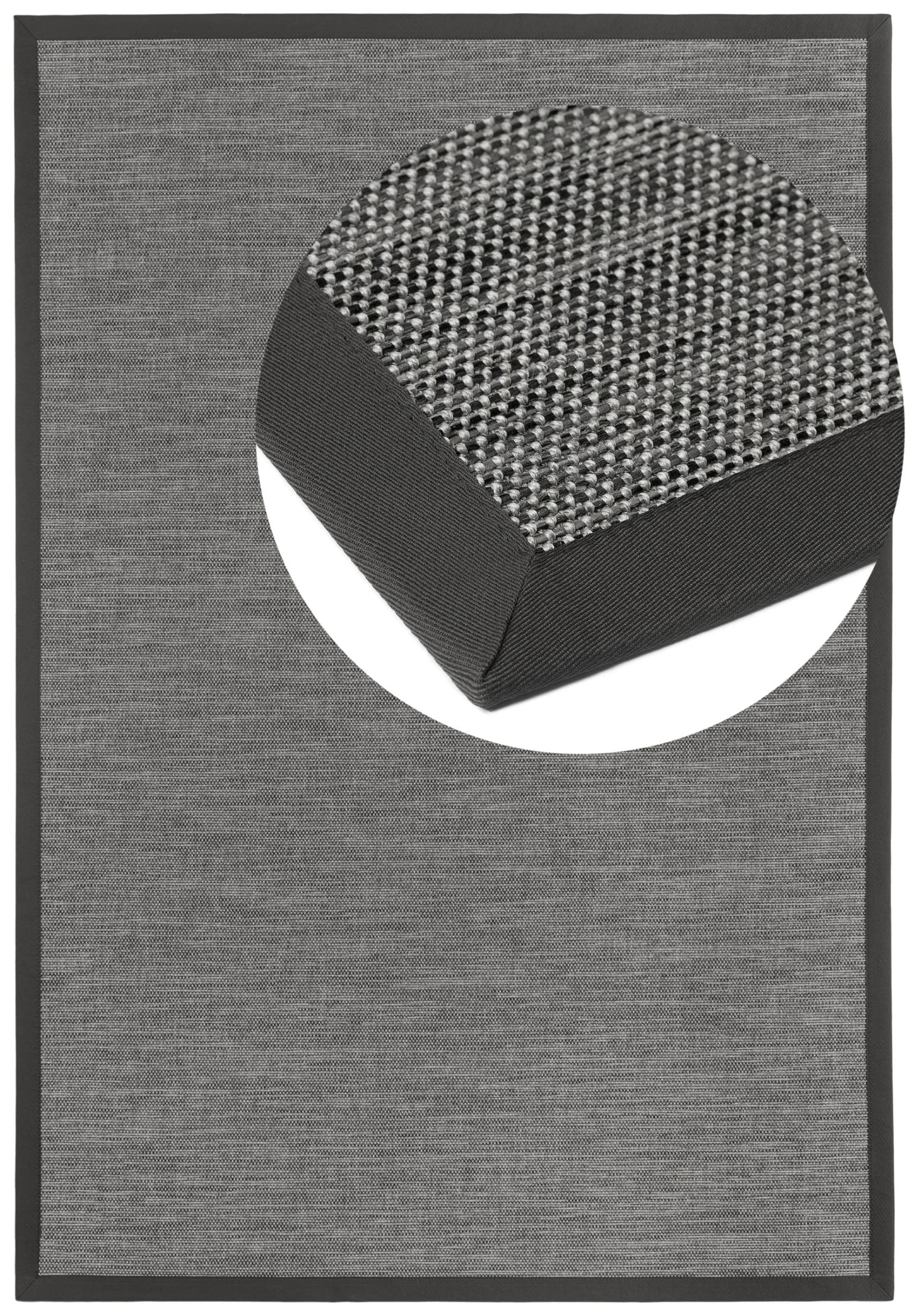 Dekorativer Outdoor-Teppich in Schieferfarben, Kunstfaser mit Sisaloptik