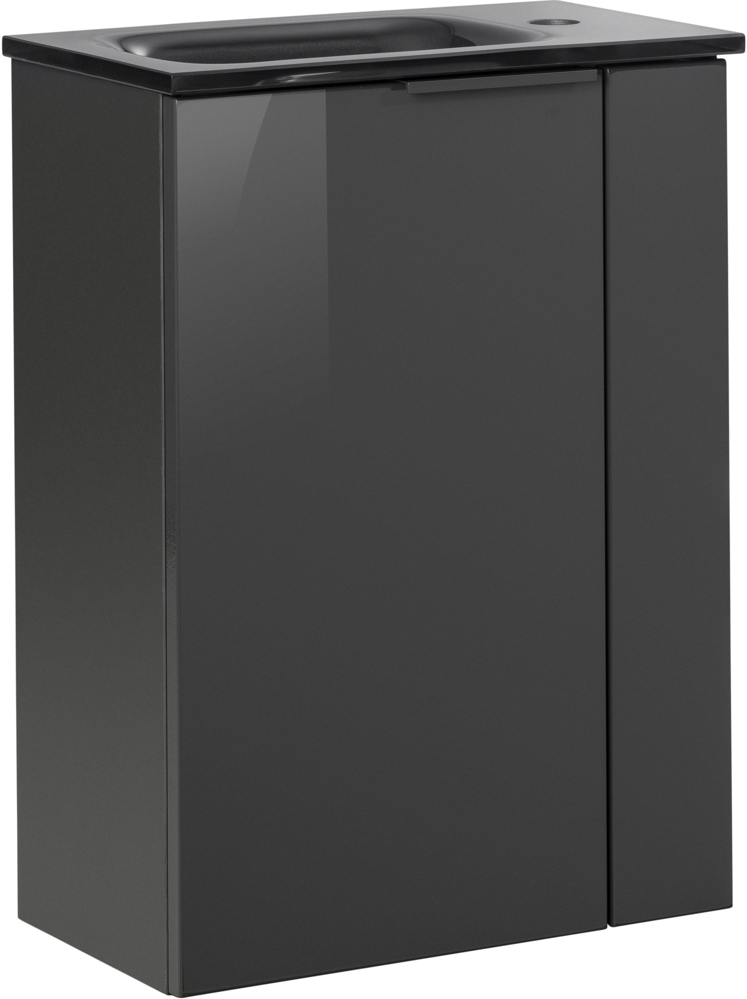 Fackelmann Waschtisch SBC Anthrazit Glas Holzwerkstoff