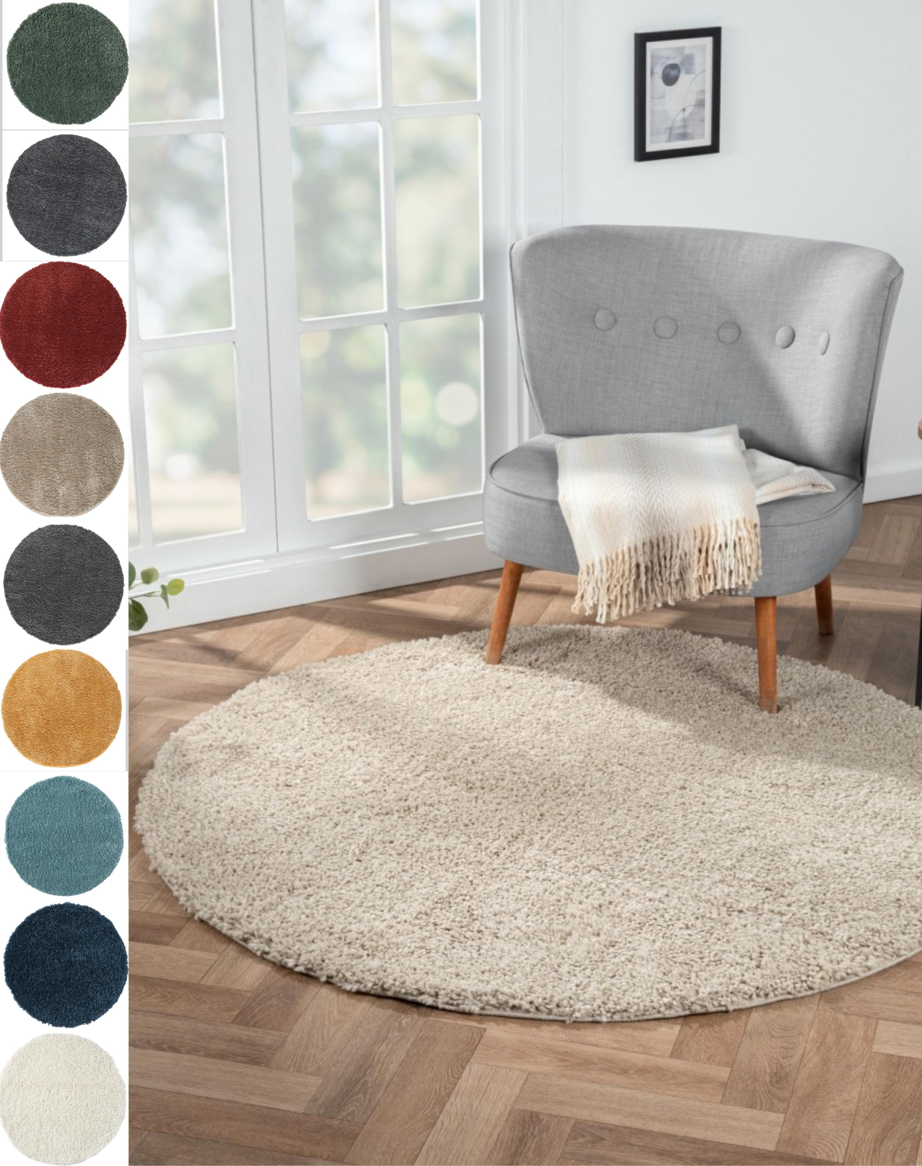 My Flair Hochflor-Teppich My Shaggy Beige Rund 150cm