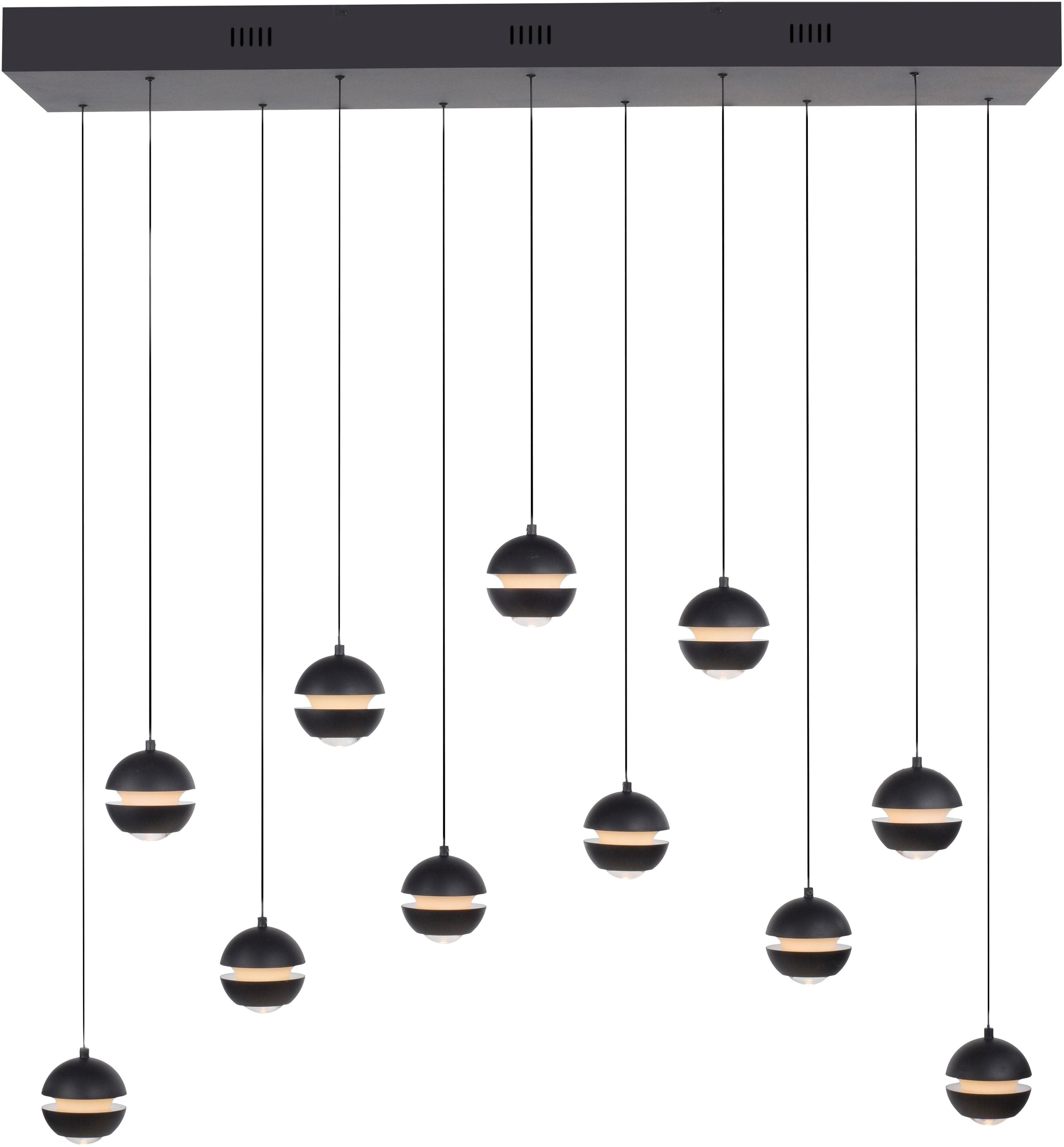 SCHÖNER WOHNEN LED-Hängelampe Lini Schwarz 11-fl. lang 3000K